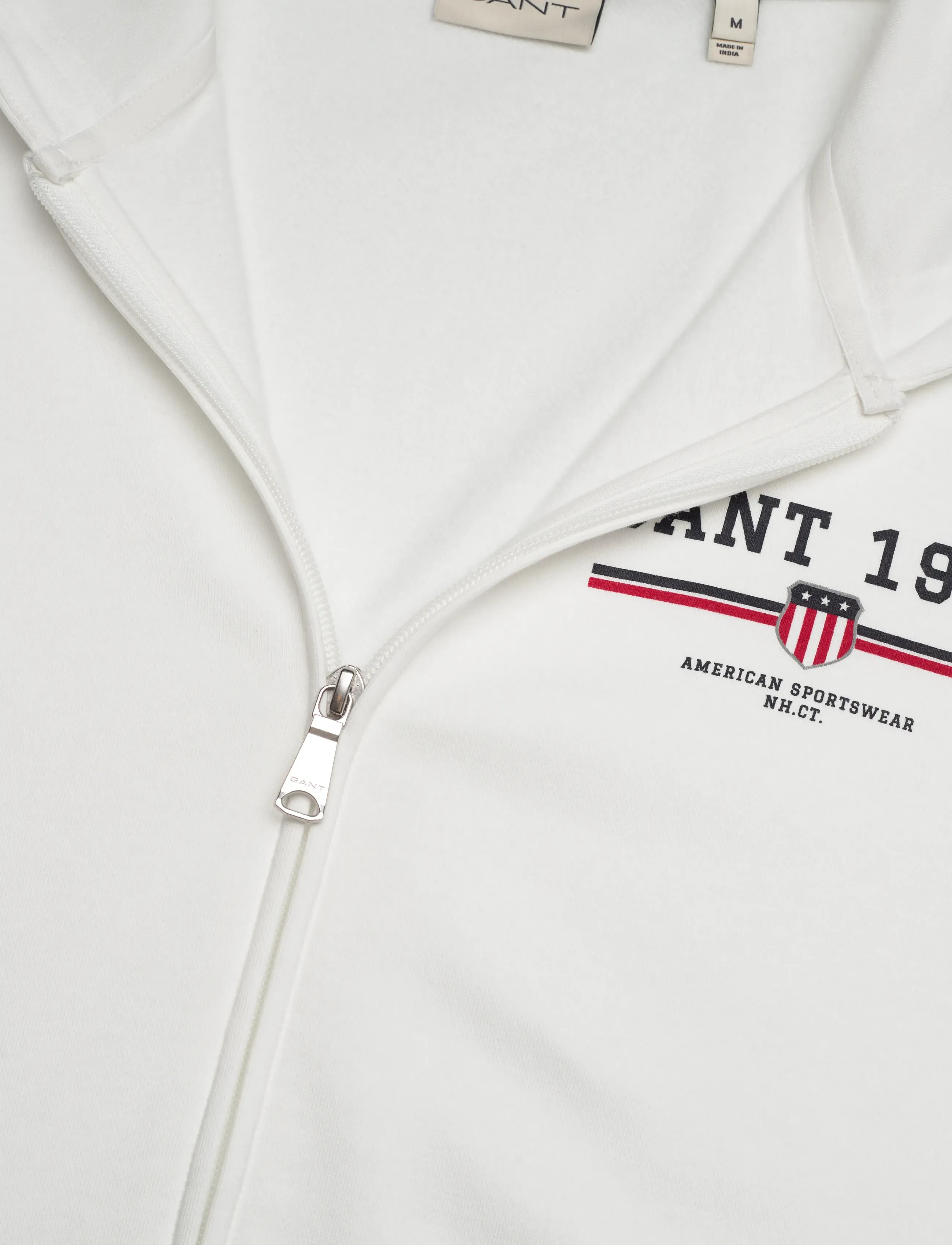 Gant - GRAPHIC FULL ZIP HOODIE - hættetrøjer - eggshell - 2
