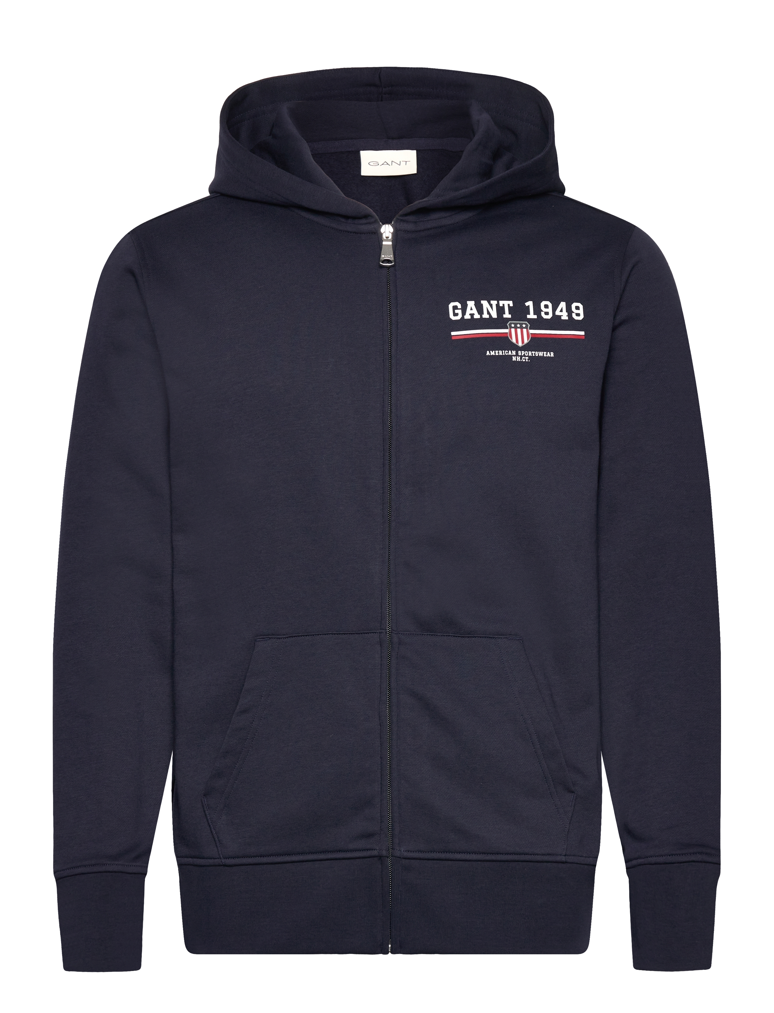 Gant - GRAPHIC FULL ZIP HOODIE - kapuutsiga dressipluusid - evening blue - 0