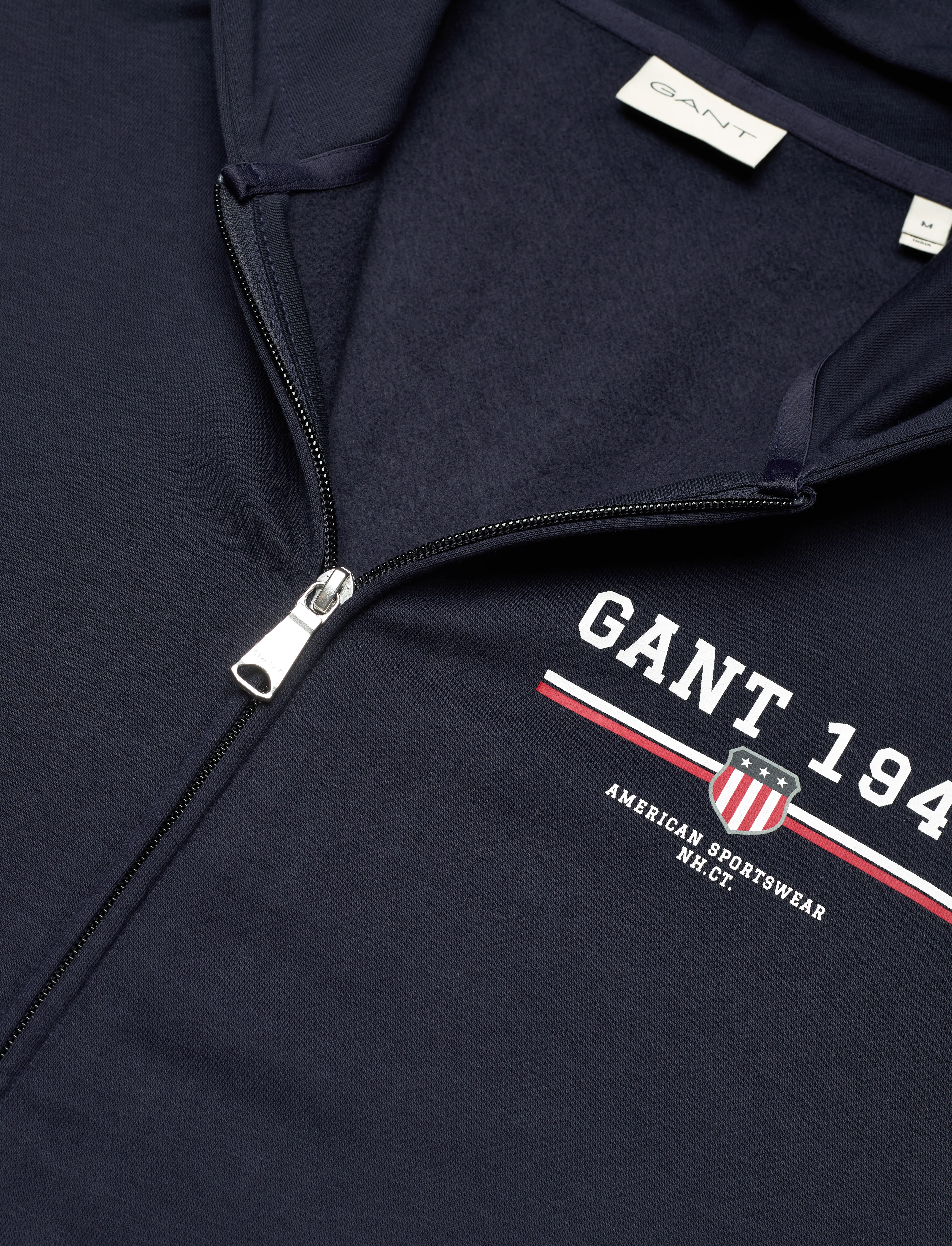 Gant - GRAPHIC FULL ZIP HOODIE - kapuutsiga dressipluusid - evening blue - 2