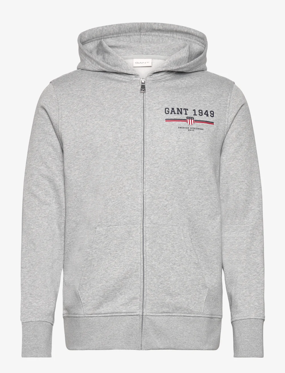 GANT - GRAPHIC FULL ZIP HOODIE - kapuzenpullover - grey melange - 0