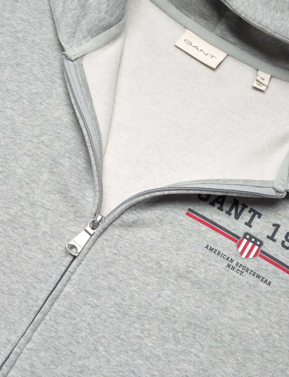 GANT - GRAPHIC FULL ZIP HOODIE - kapuzenpullover - grey melange - 2