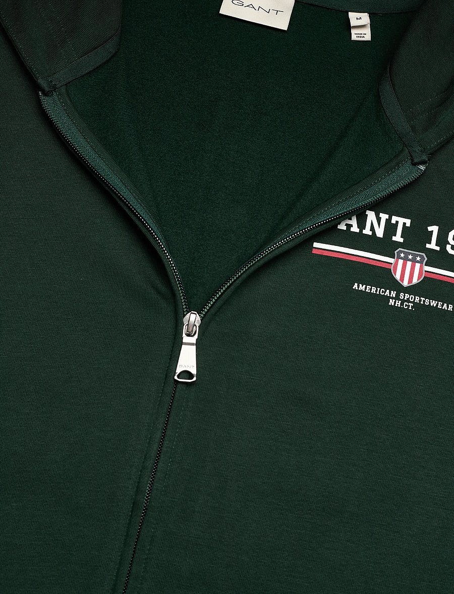 Gant - GRAPHIC FULL ZIP HOODIE - sweats à capuche - tartan green - 2