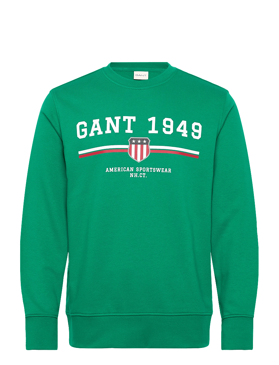 Gant - GRAPHIC C-NECK SWEAT - swetry - deep green - 0