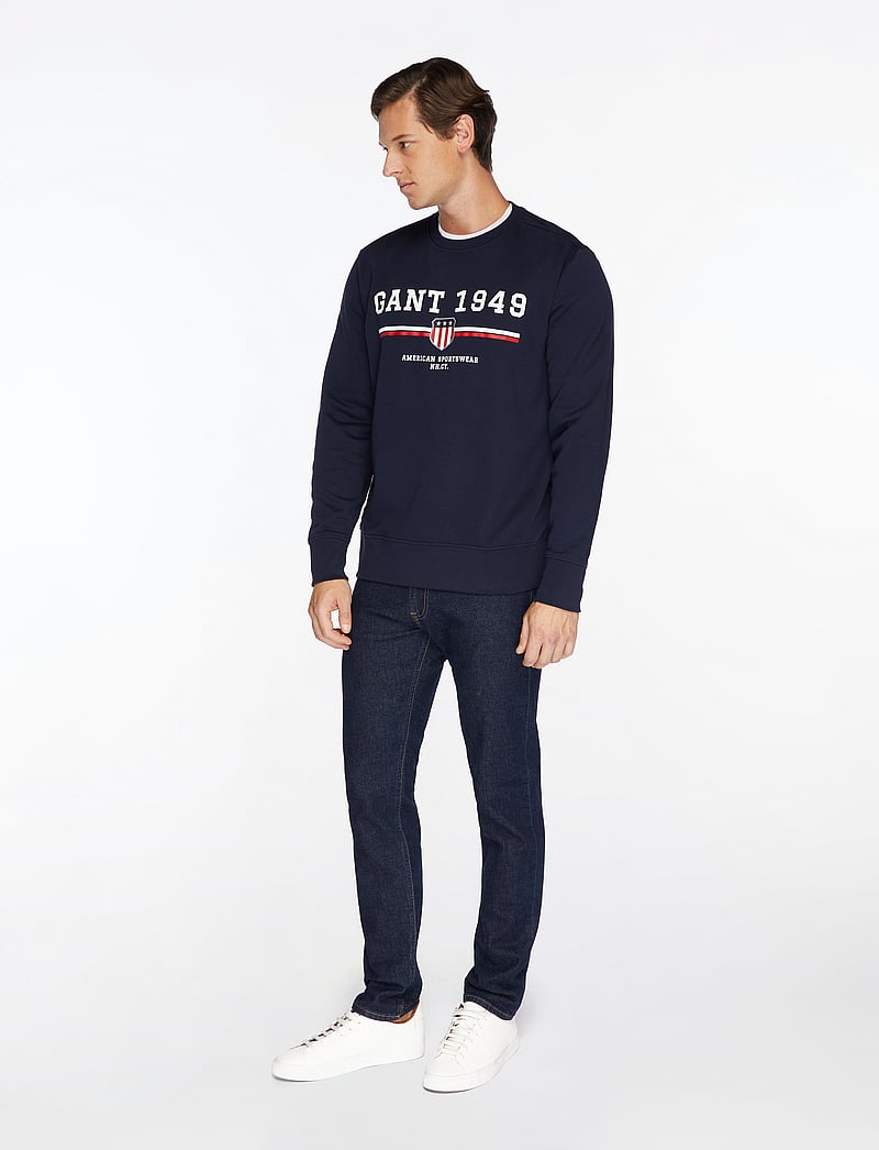 GANT - GRAPHIC C-NECK SWEAT - osta olukorra järgi - evening blue - 3