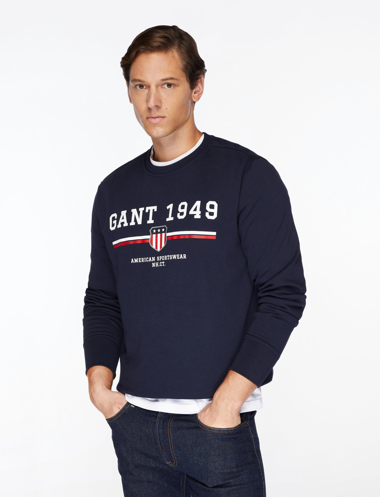 GANT - GRAPHIC C-NECK SWEAT - shoppa efter tillfälle - evening blue - 0