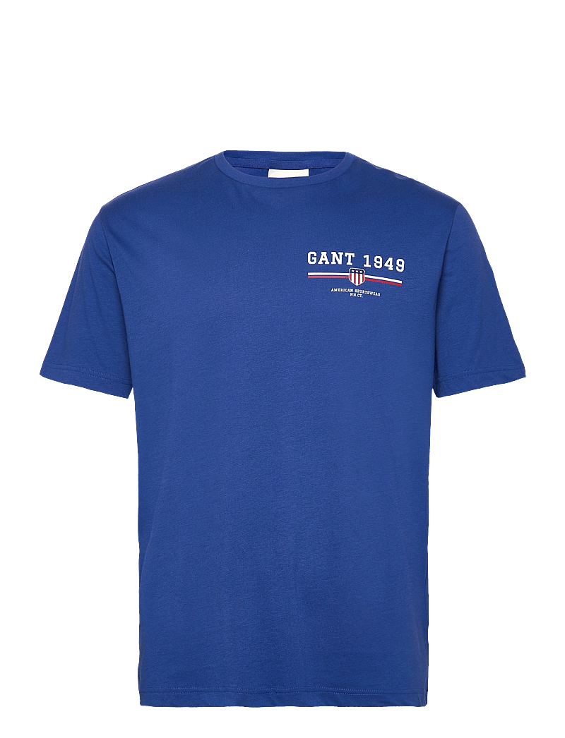 GANT - GRAPHIC SS T-SHIRT - kortärmade t-shirts - college blue - 0