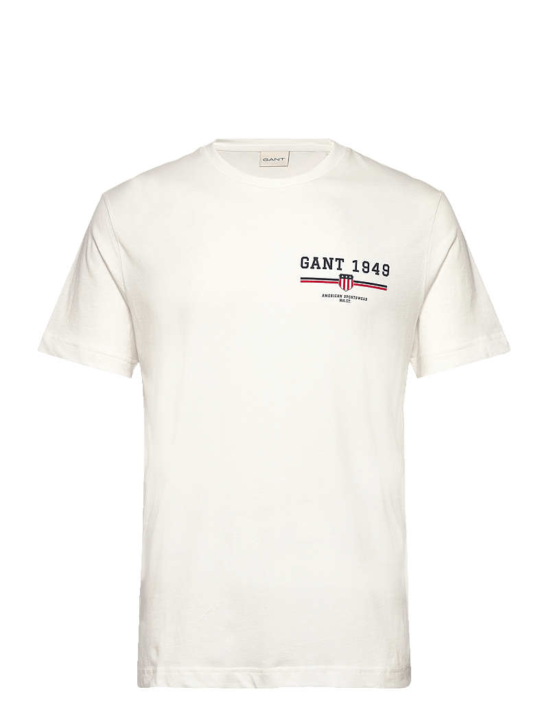 GANT - GRAPHIC SS T-SHIRT - kortærmede t-shirts - eggshell - 0