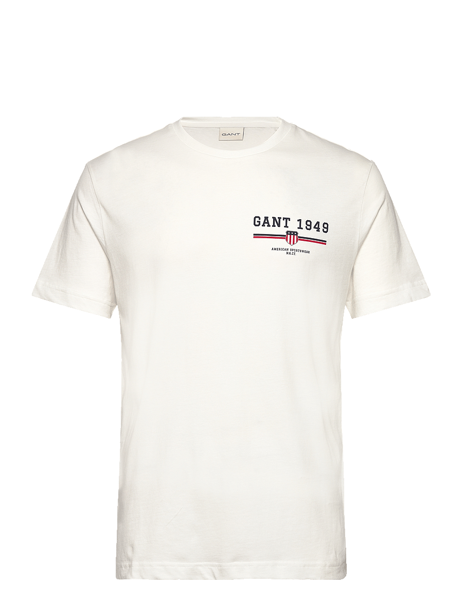 Gant - GRAPHIC SS T-SHIRT - kortærmede t-shirts - eggshell - 0