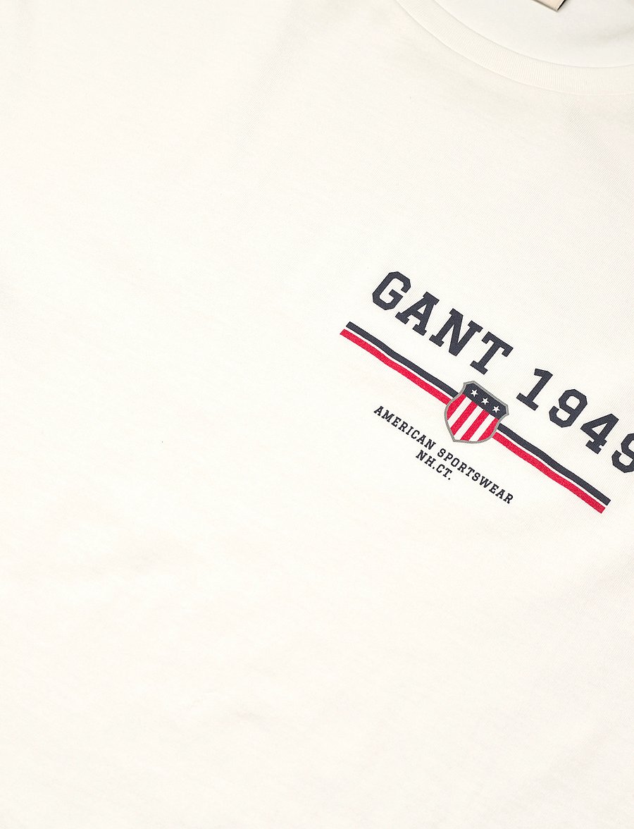 Gant - GRAPHIC SS T-SHIRT - kortærmede t-shirts - eggshell - 2
