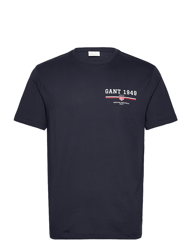 GANT - GRAPHIC SS T-SHIRT - kortärmade t-shirts - evening blue - 0