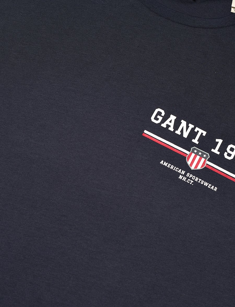 Gant - GRAPHIC SS T-SHIRT - kortærmede t-shirts - evening blue - 5