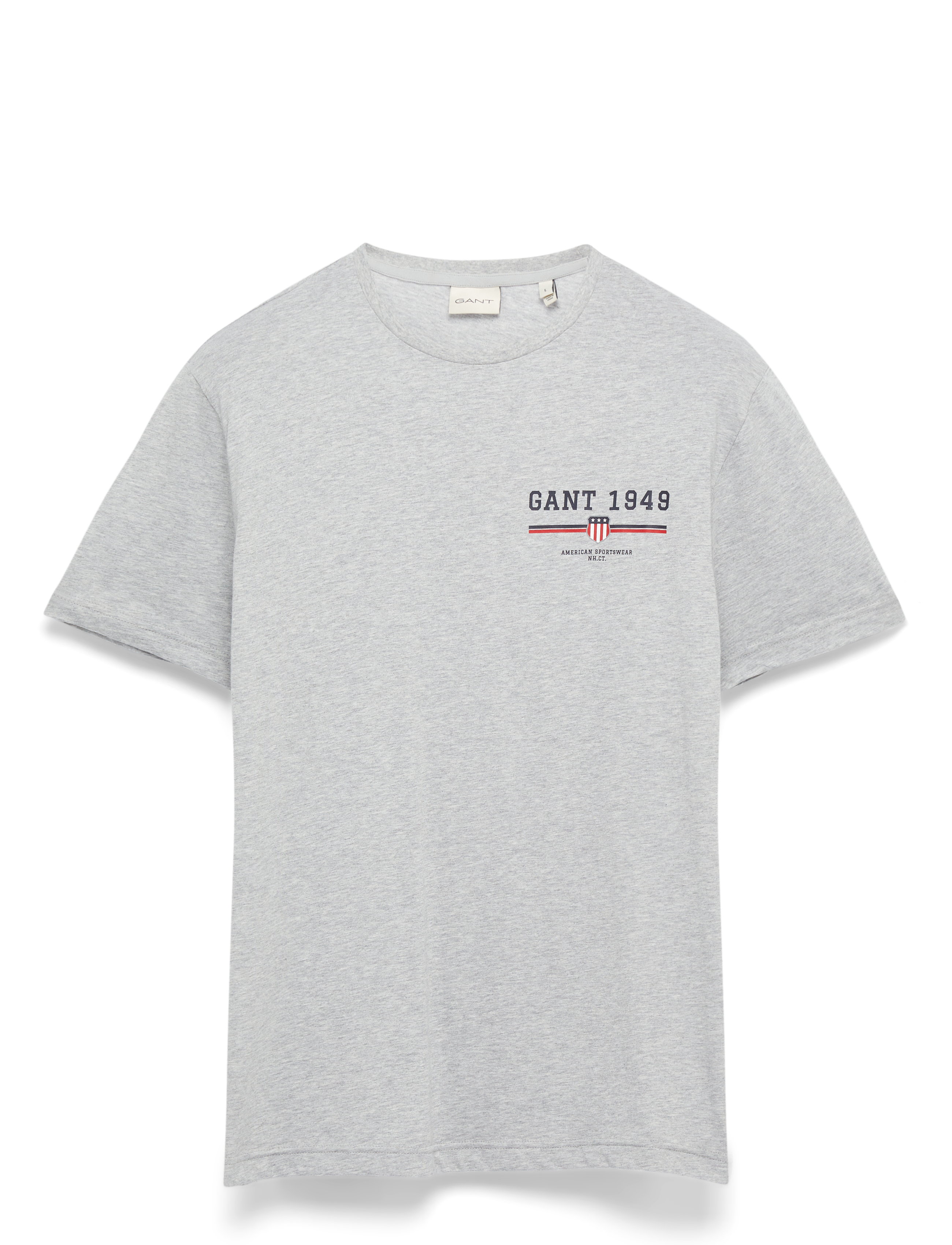 Gant - GRAPHIC SS T-SHIRT - lühikeste varrukatega t-särgid - grey melange - 1