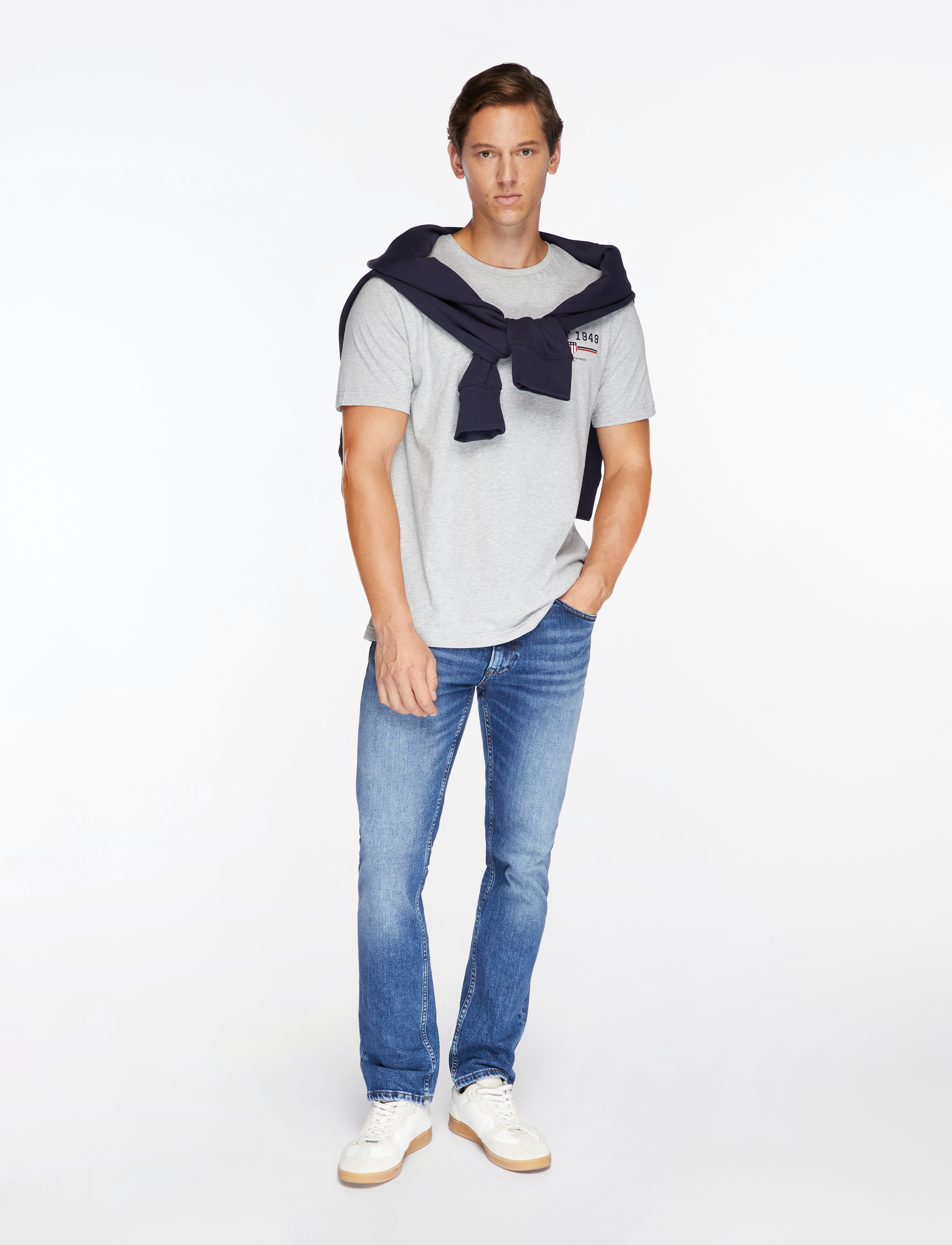 Gant - GRAPHIC SS T-SHIRT - lühikeste varrukatega t-särgid - grey melange - 2