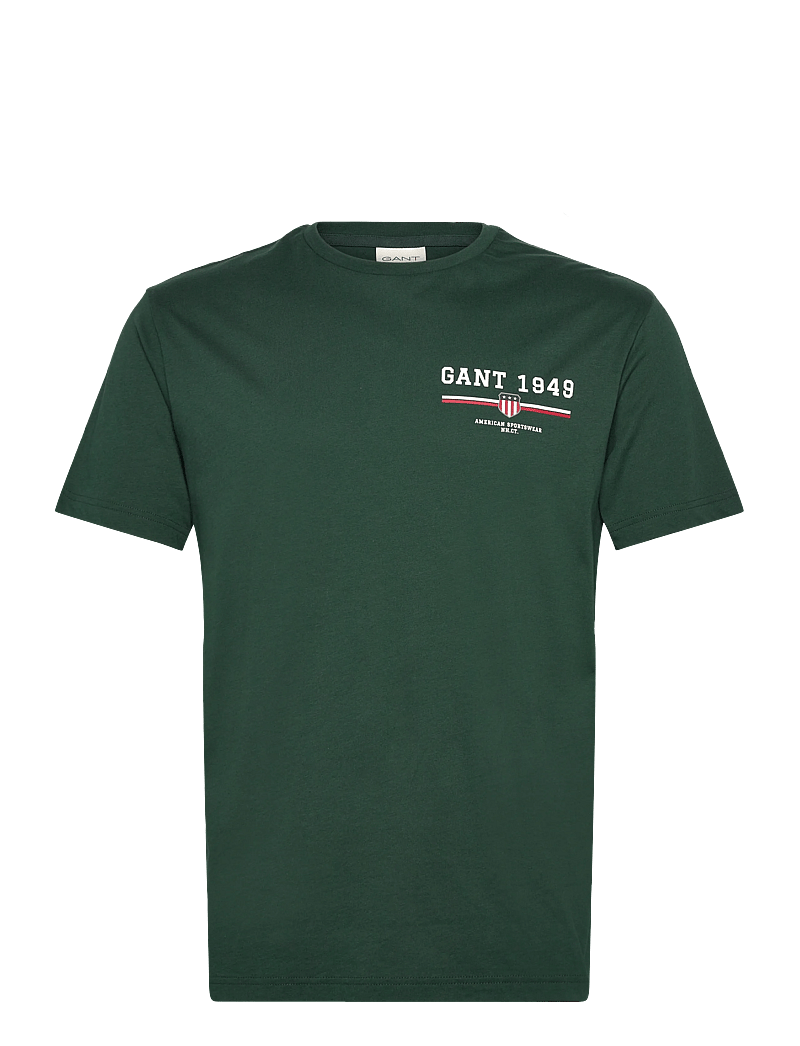 GANT - GRAPHIC SS T-SHIRT - kortærmede t-shirts - tartan green - 0