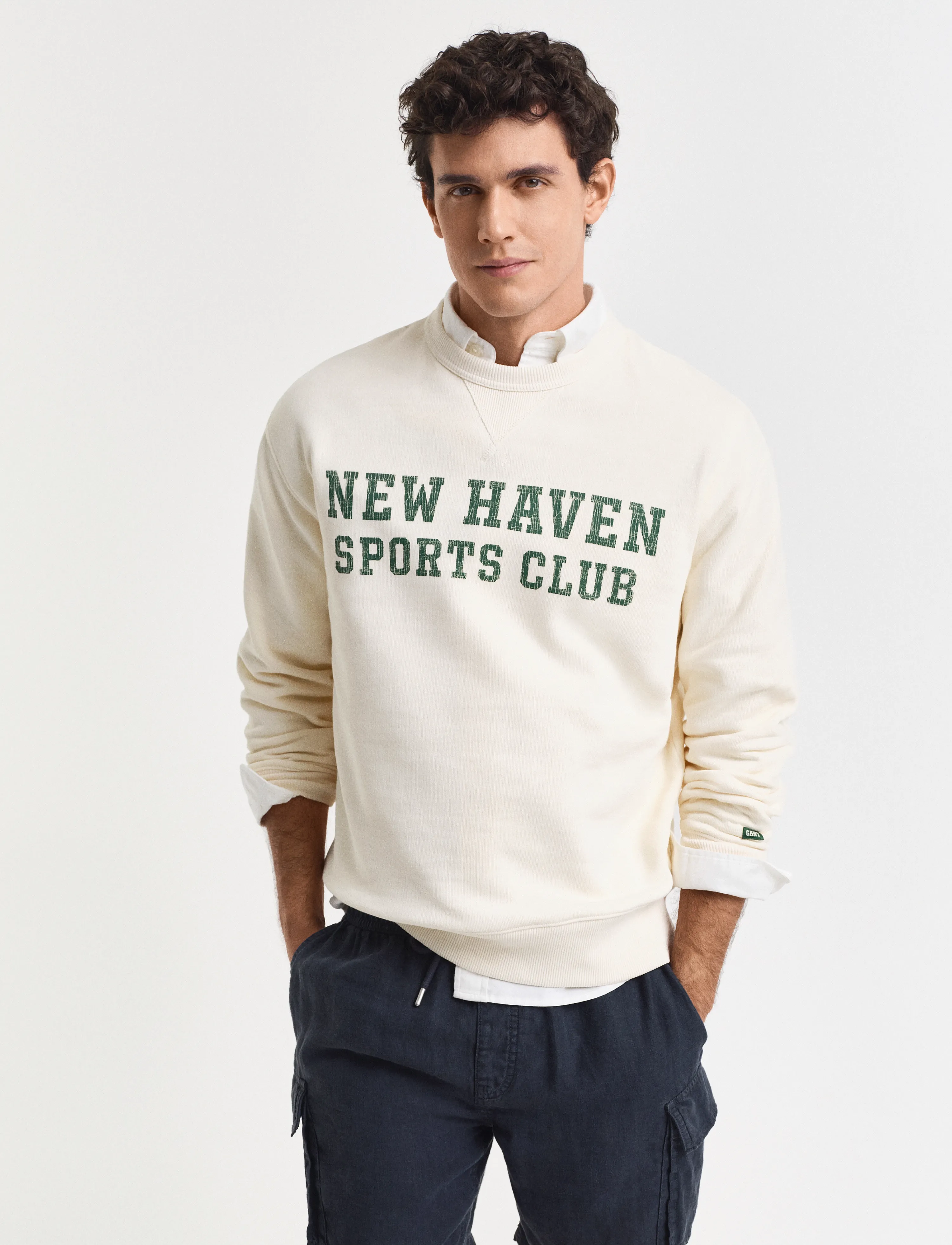Gant Graphic C-Neck, 3XL, Sweatshirts & Hoodies, Creme - Sweatshirts, Männerswear