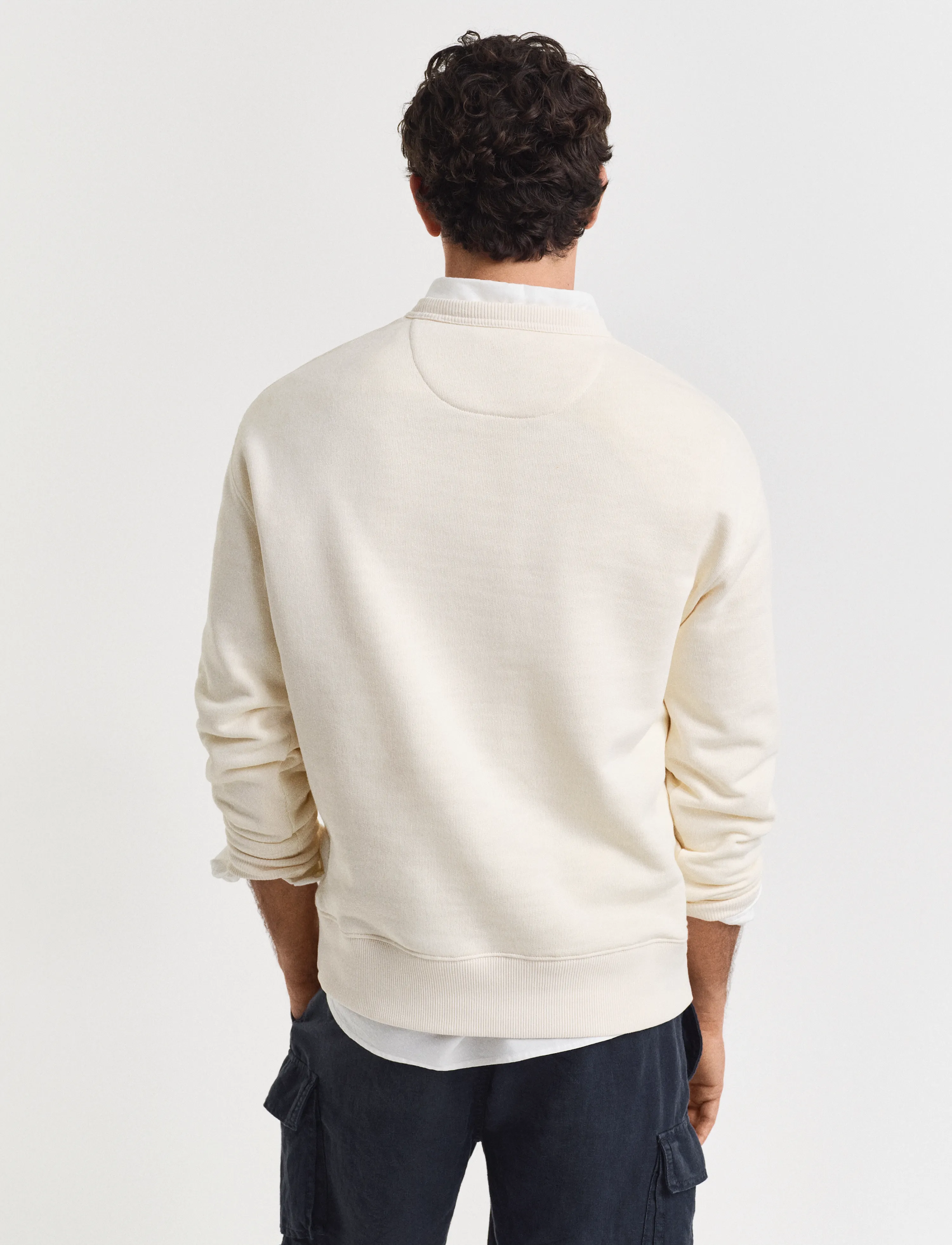 Gant - GRAPHIC C-NECK - sweatshirts - cream - 3
