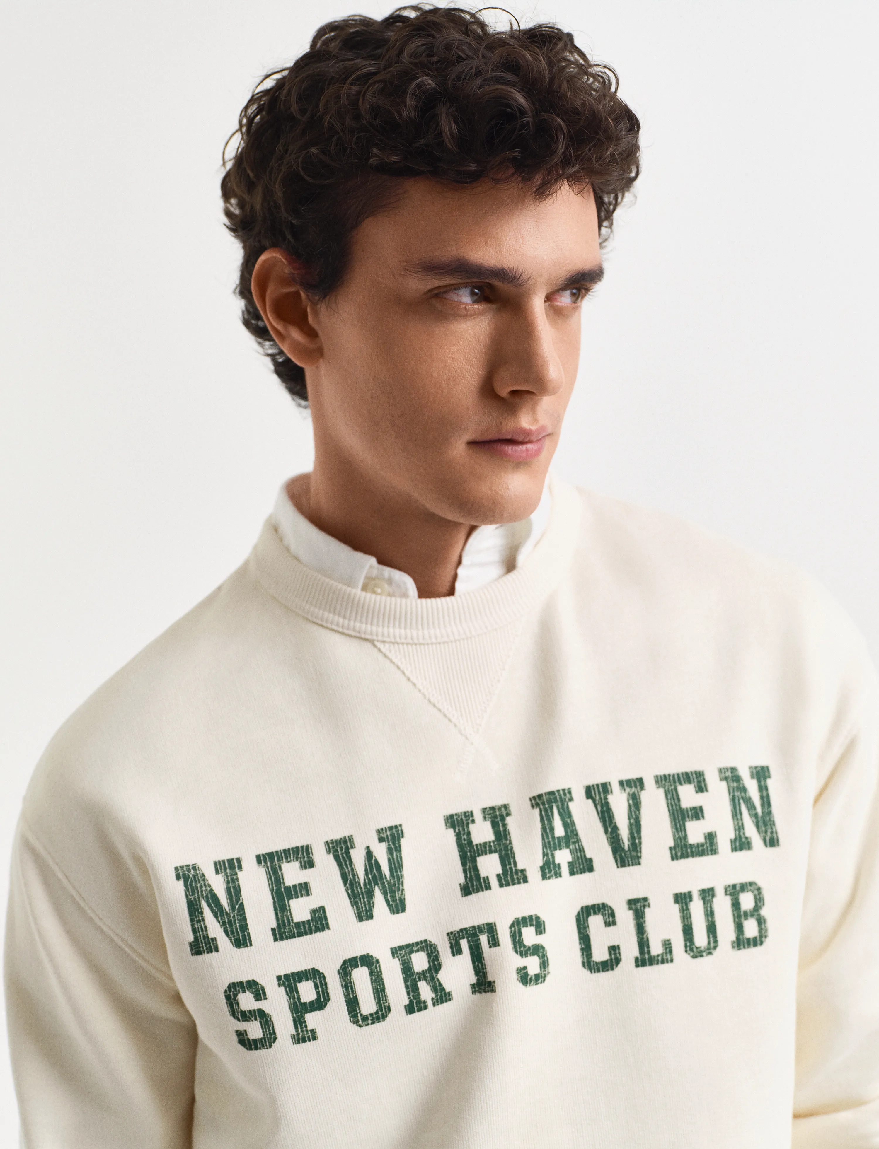 Gant - GRAPHIC C-NECK - sweatshirts - cream - 4