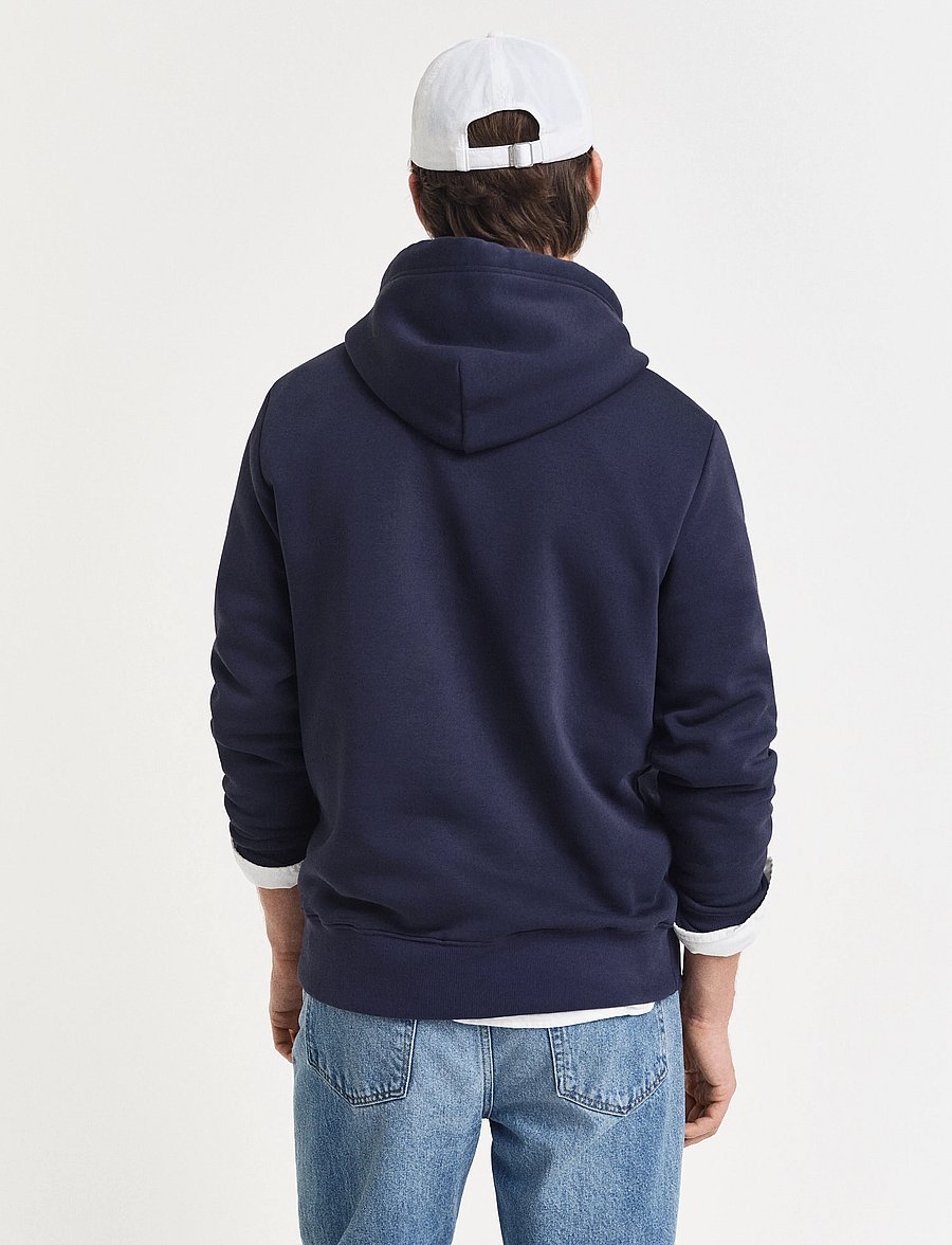 Gant - GRAPHIC SWEAT HOODIE - kapuzenpullover - evening blue - 3
