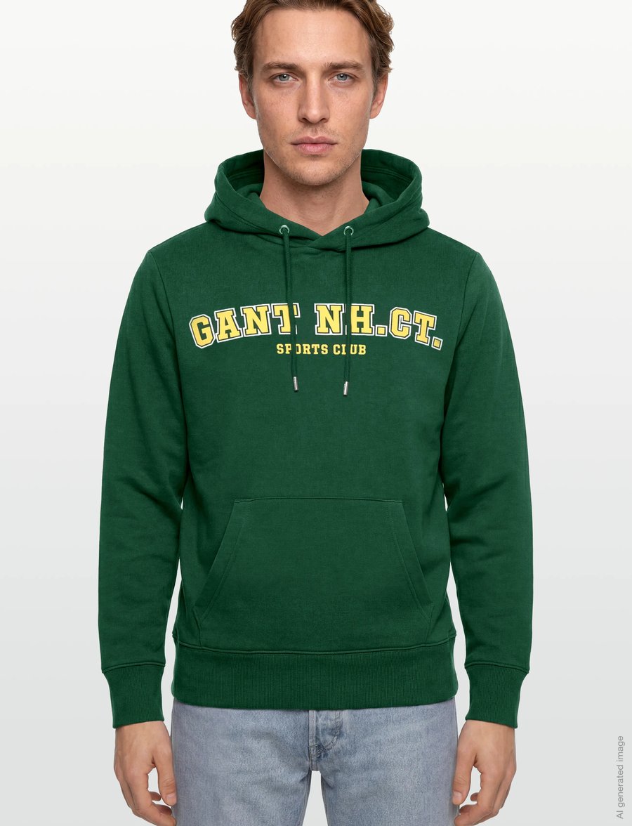 Gant - GRAPHIC SWEAT HOODIE - kapuzenpullover - forest green - 3