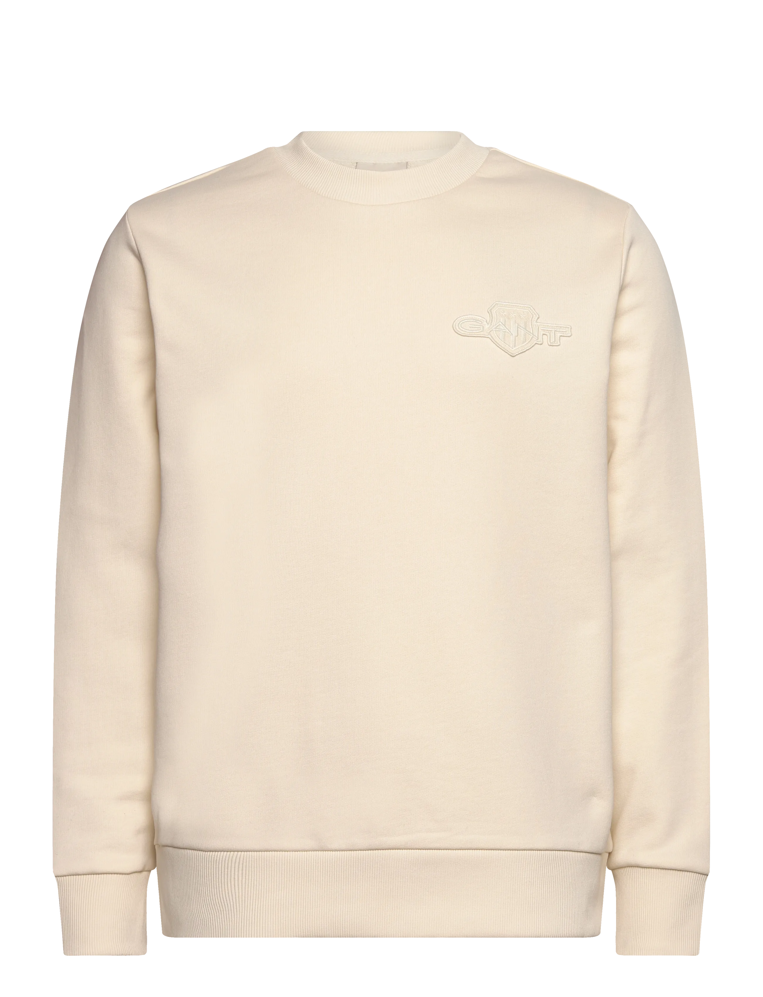 GANT Reg Tonal Shield C-Neck Sweat Cream - M - Herren