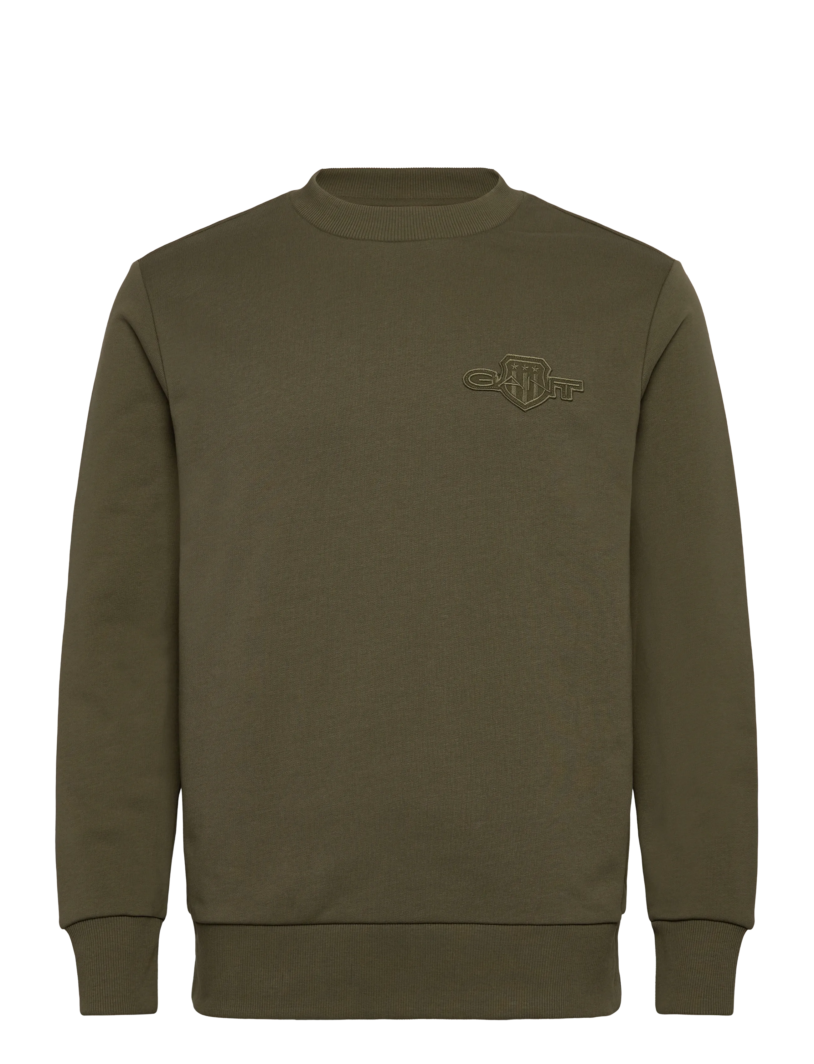 Gant REG TONAL SHIELD C-NECK SWEAT - GANT - MOSS GREEN / green