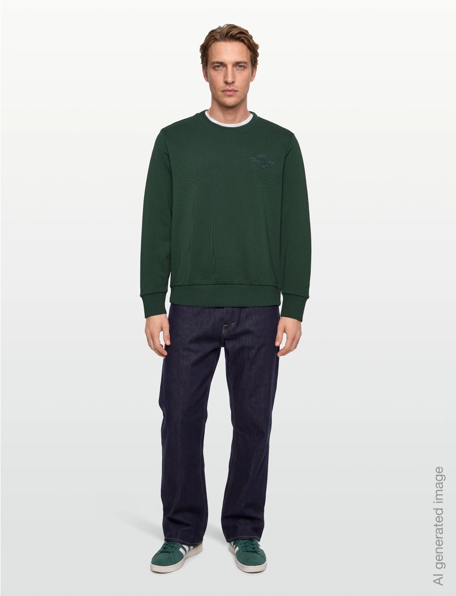 Gant - REG TONAL SHIELD C-NECK SWEAT - shop by occasion - tartan green - 0