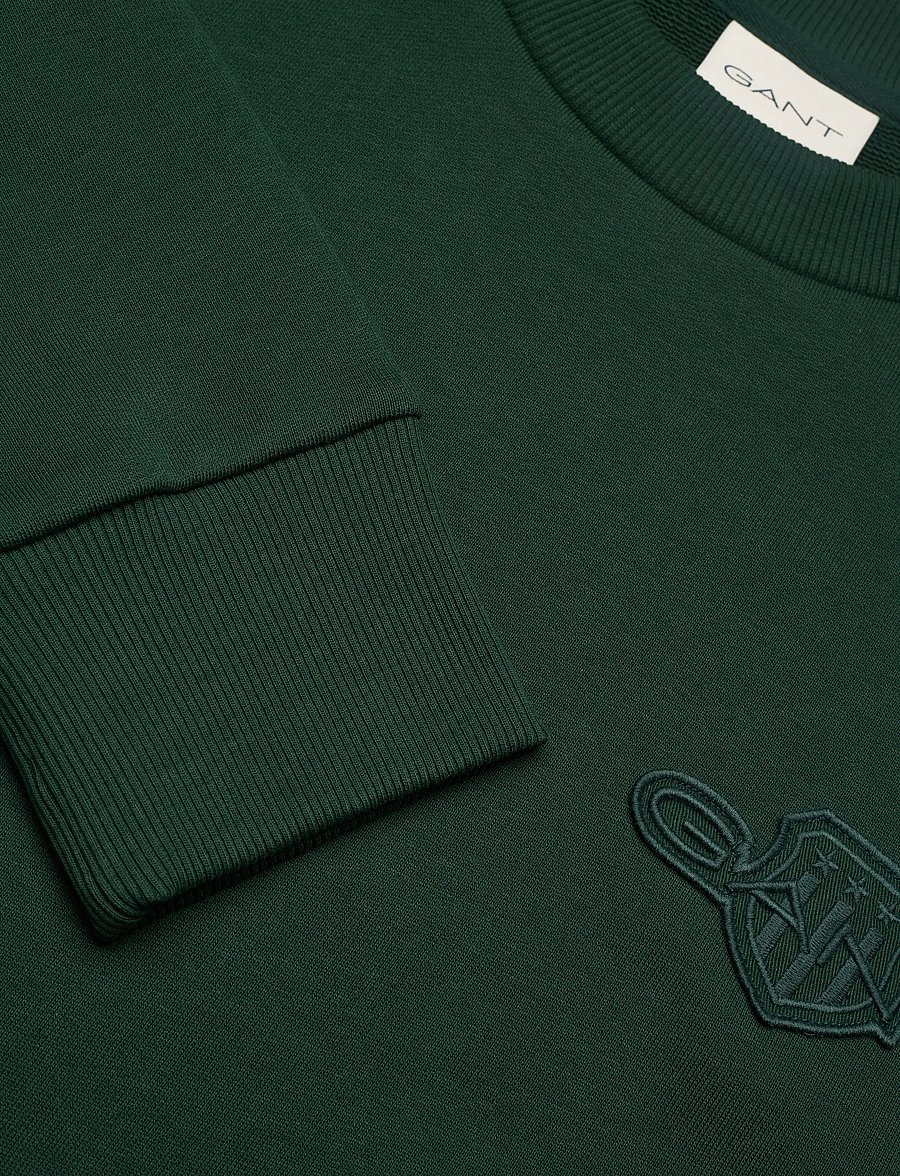 Gant - REG TONAL SHIELD C-NECK SWEAT - shop by occasion - tartan green - 5