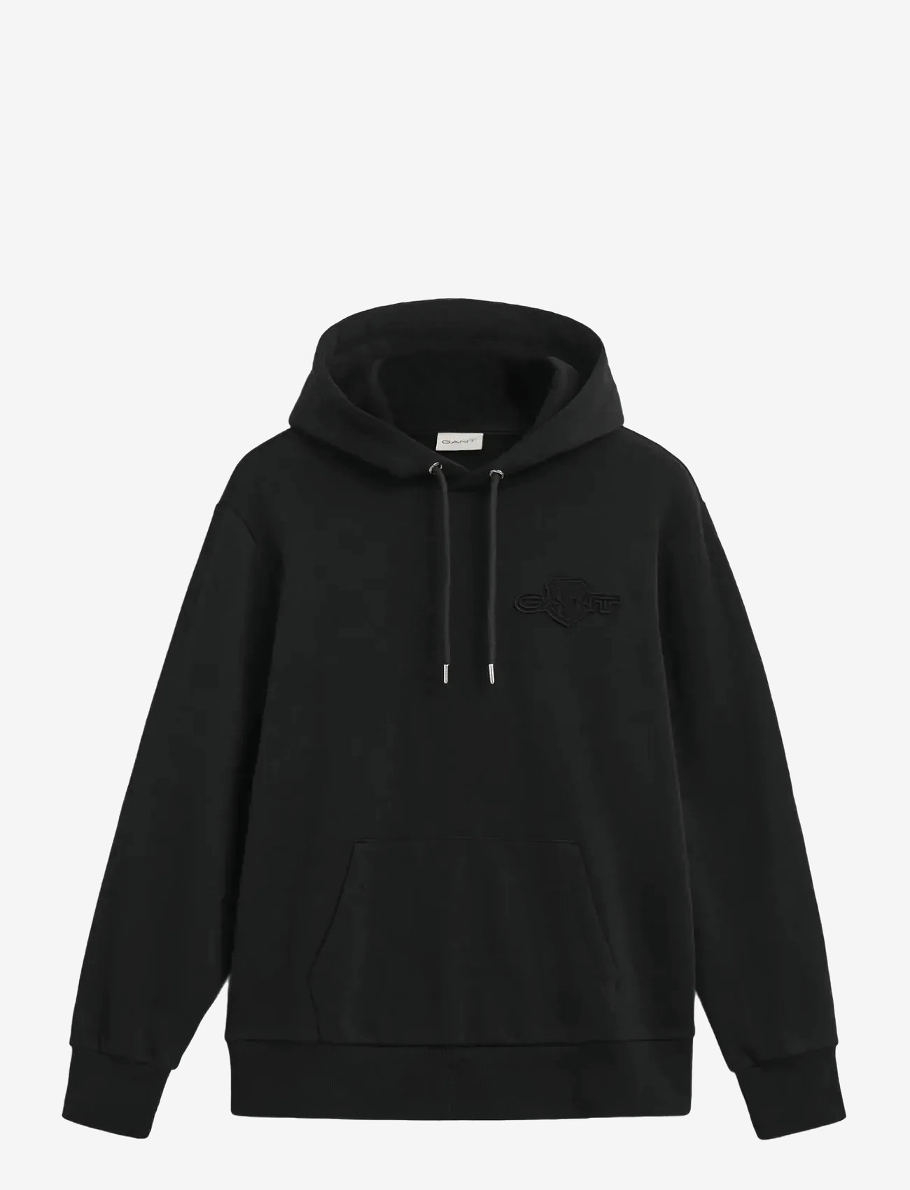 GANT - REG TONAL SHIELD HOODIE - hoodies - black - 0