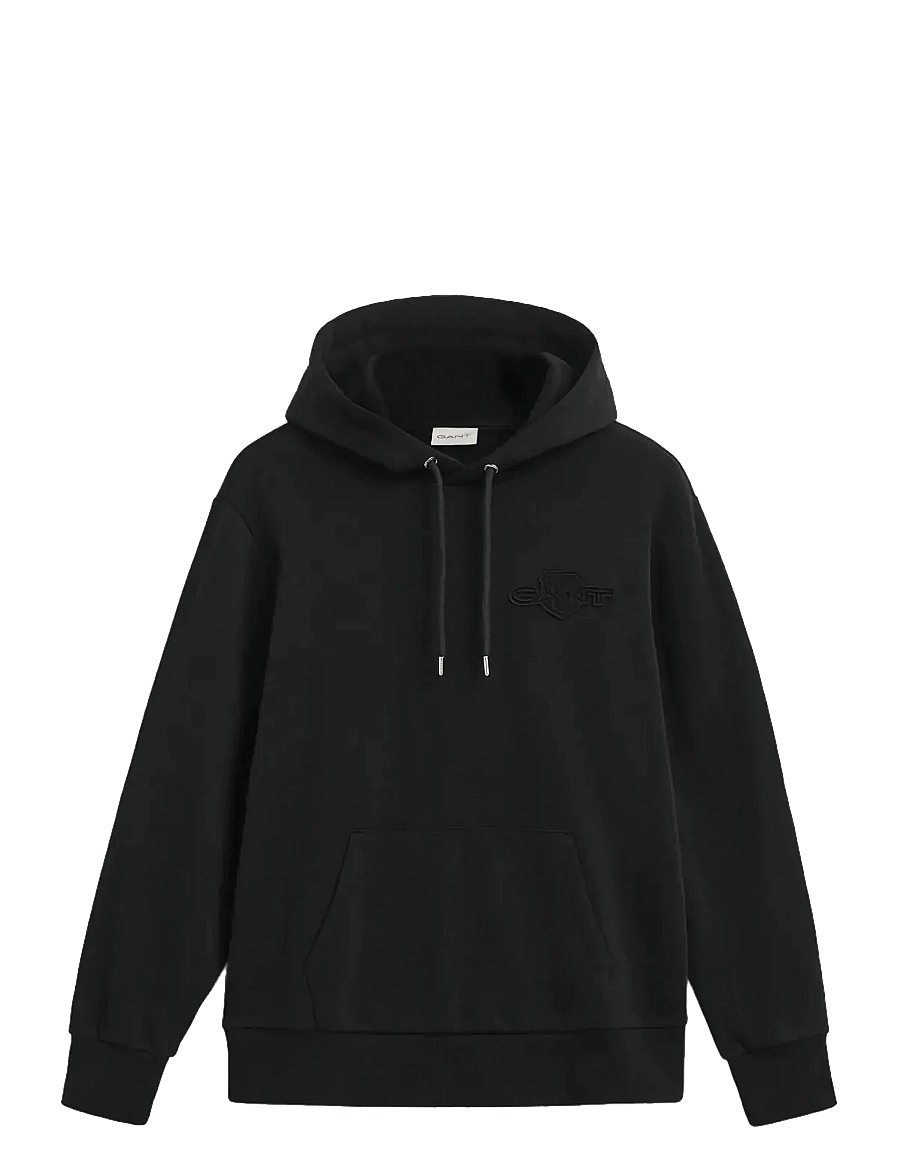 Gant - REG TONAL SHIELD HOODIE - hupparit - black - 0