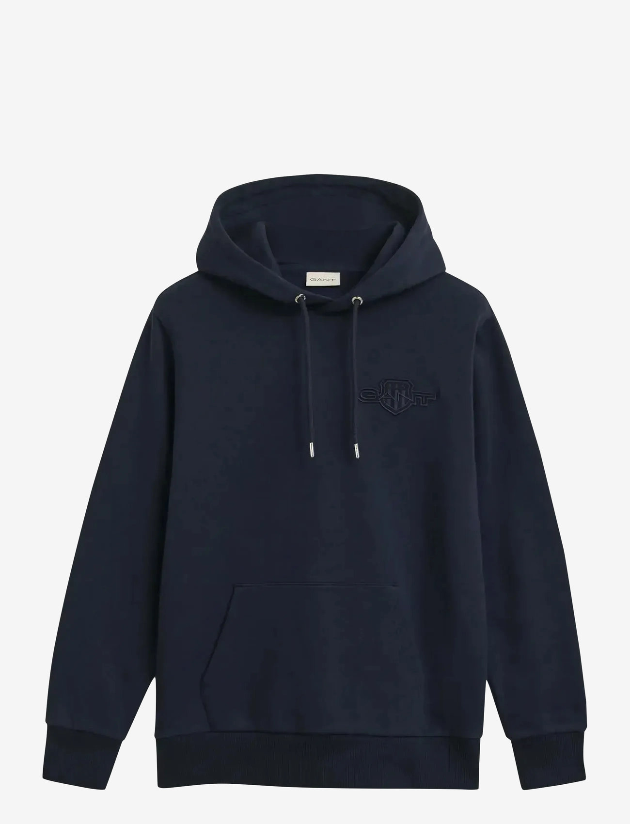 GANT - REG TONAL SHIELD HOODIE - medvilniniai megztiniai - evening blue - 0