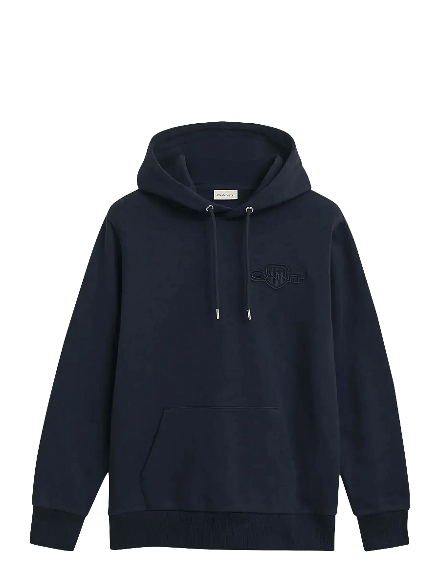 Gant - REG TONAL SHIELD HOODIE - kapuzenpullover - evening blue - 0