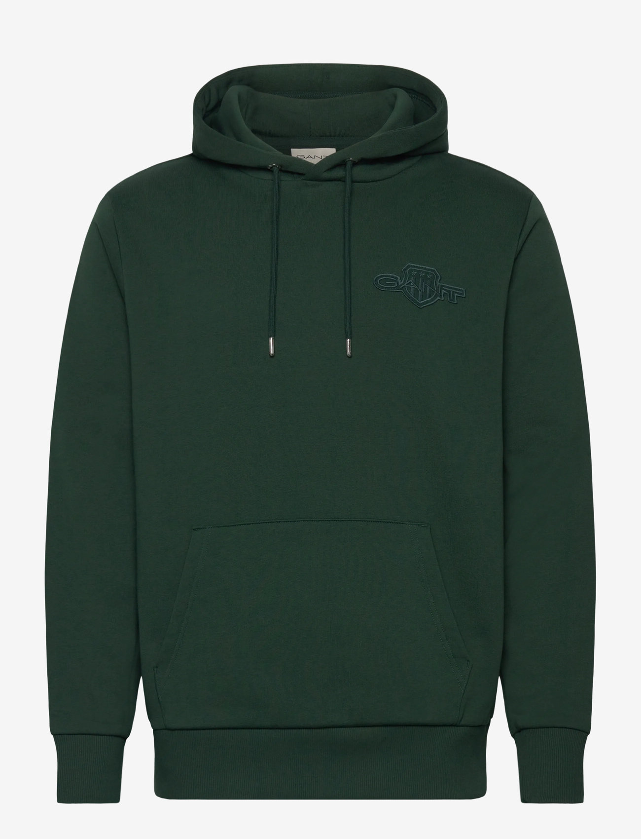 GANT - REG TONAL SHIELD HOODIE - hoodies - tartan green - 0