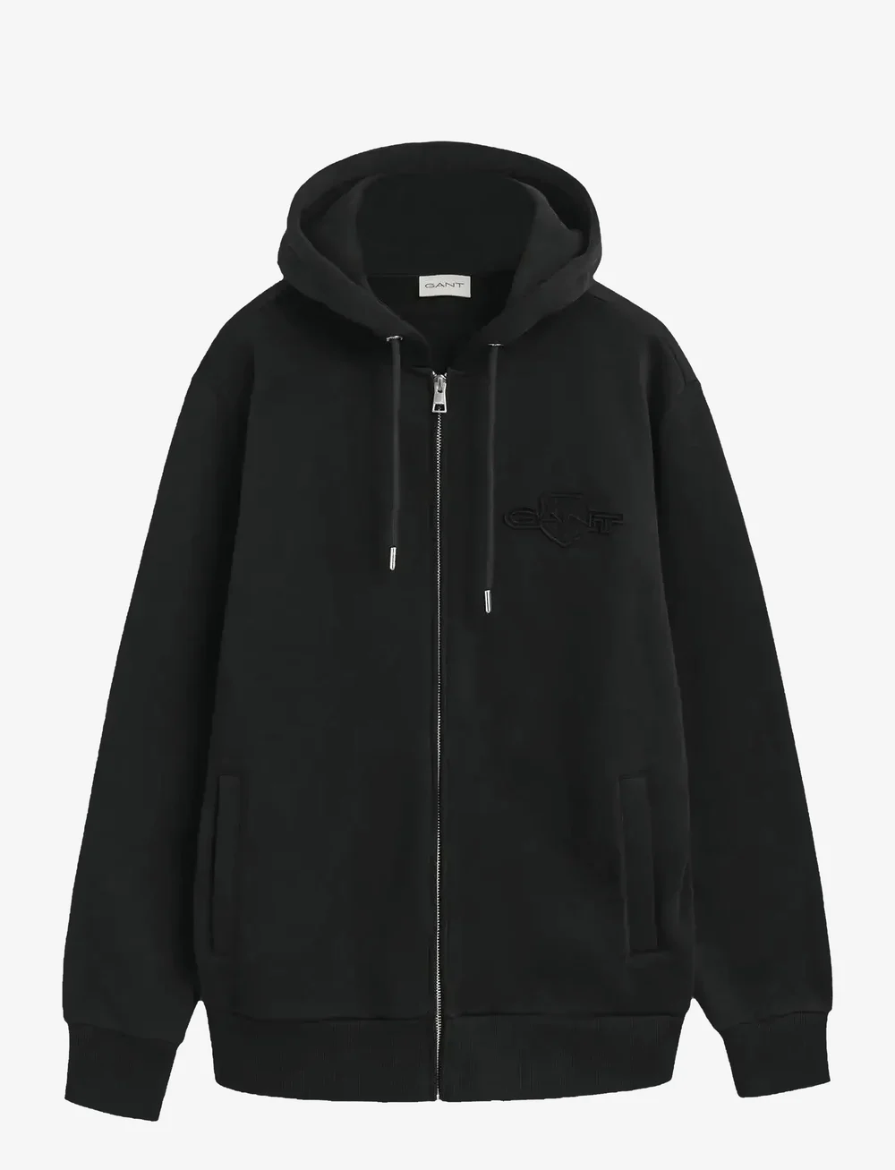 GANT - REG TONAL SHIELD FULL ZIP HOODIE - kapuzenpullover - black - 0