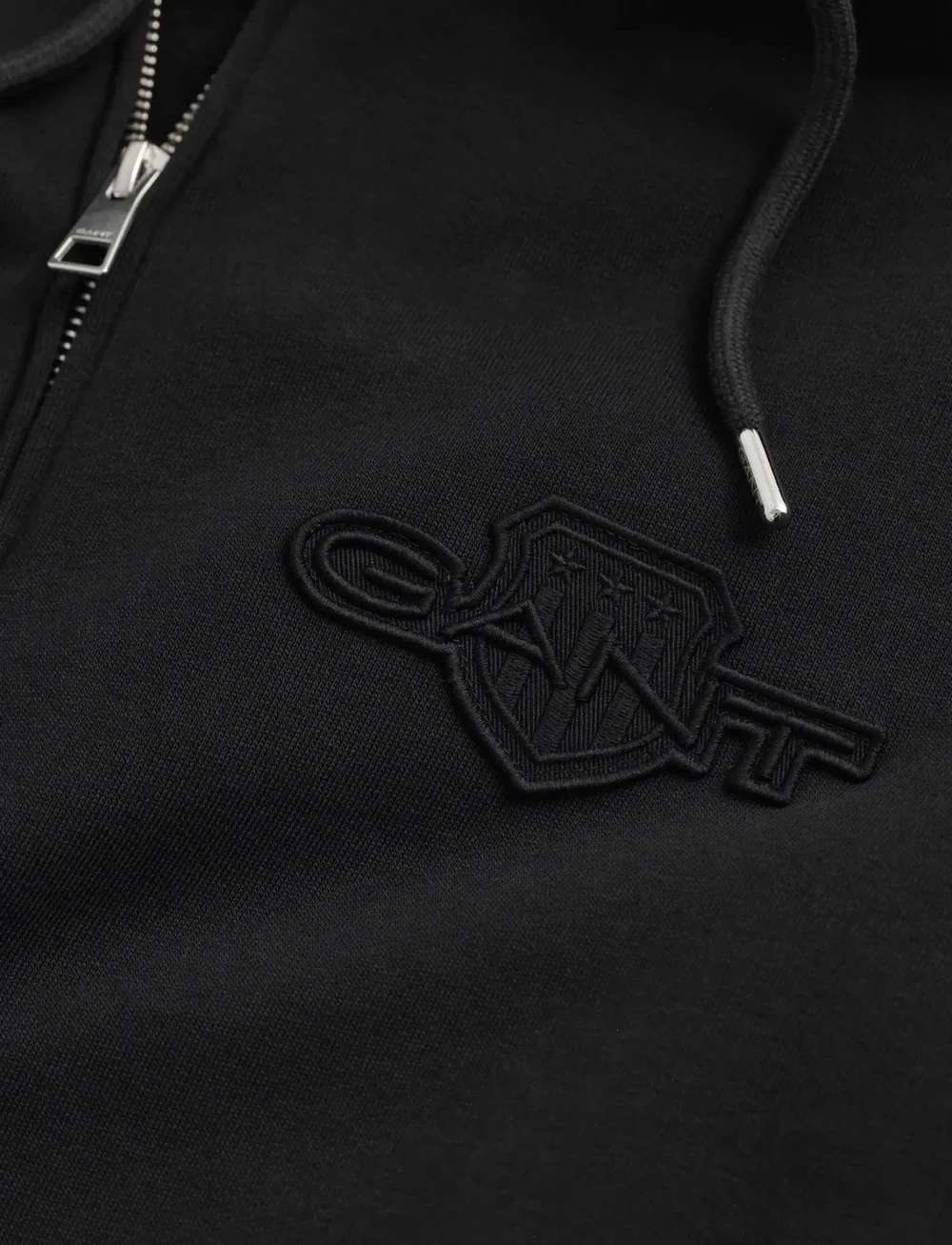 GANT - REG TONAL SHIELD FULL ZIP HOODIE - kapuzenpullover - black - 1