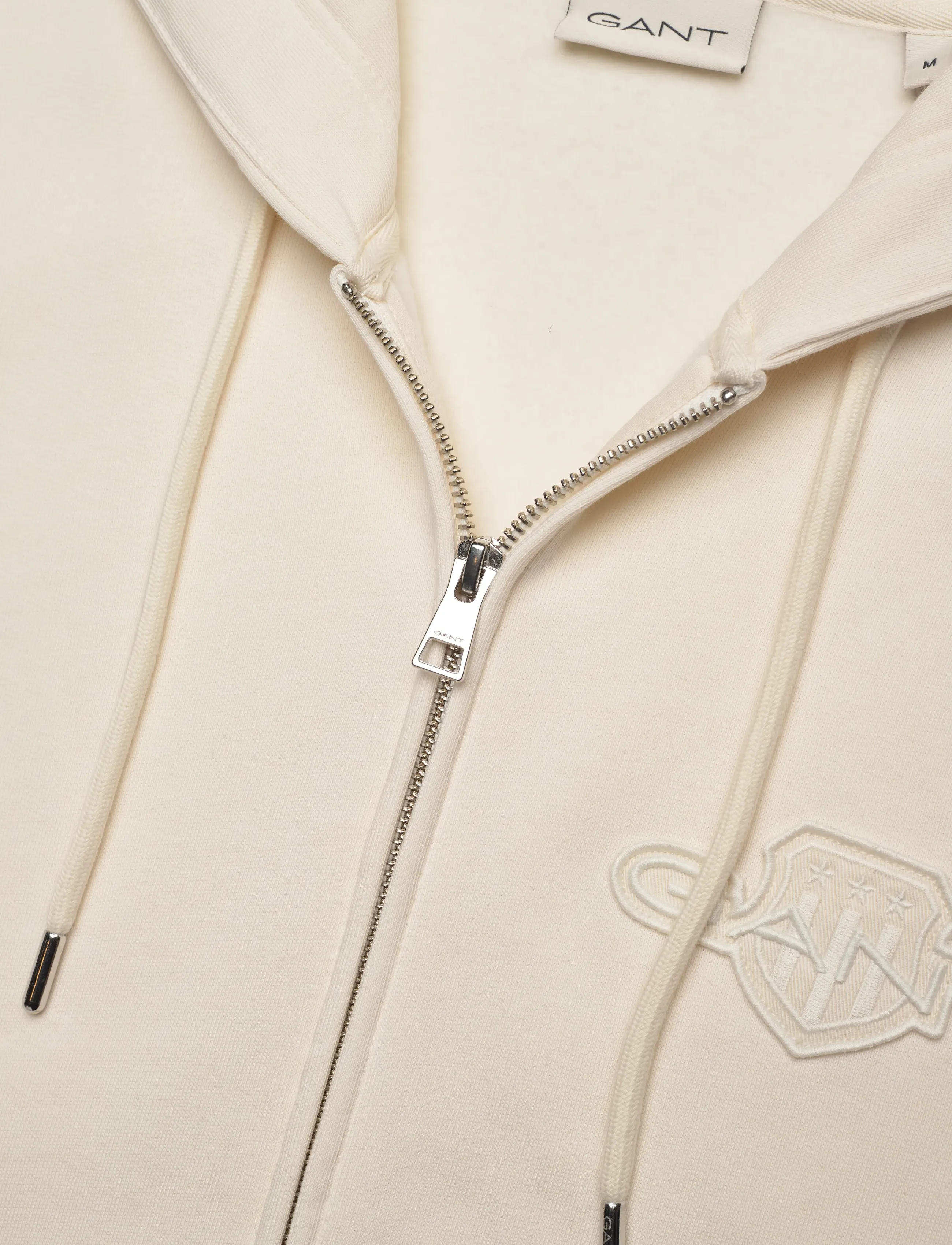 Gant - REG TONAL SHIELD FULL ZIP HOODIE - hættetrøjer - cream - 2