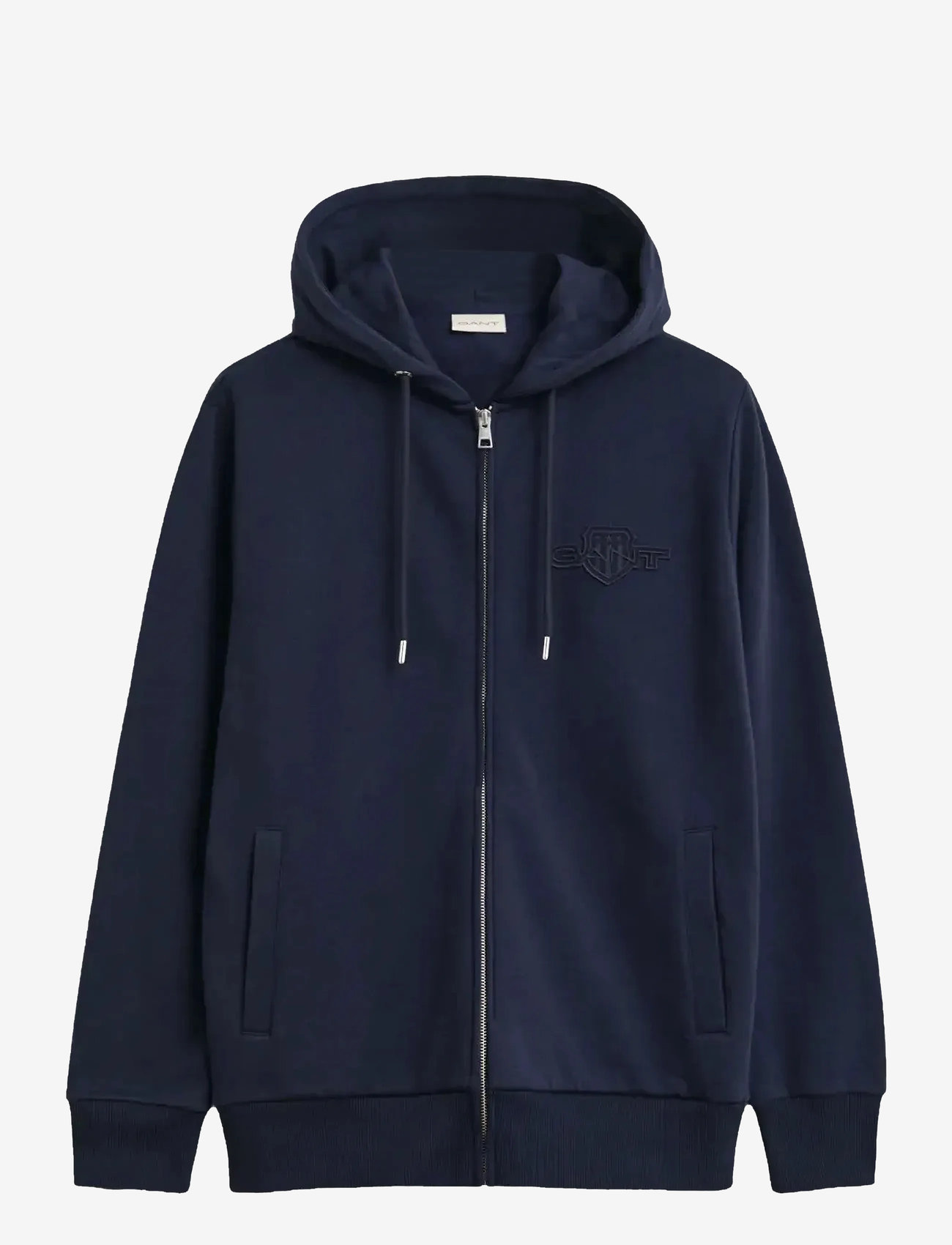 GANT - REG TONAL SHIELD FULL ZIP HOODIE - hoodies - evening blue - 0