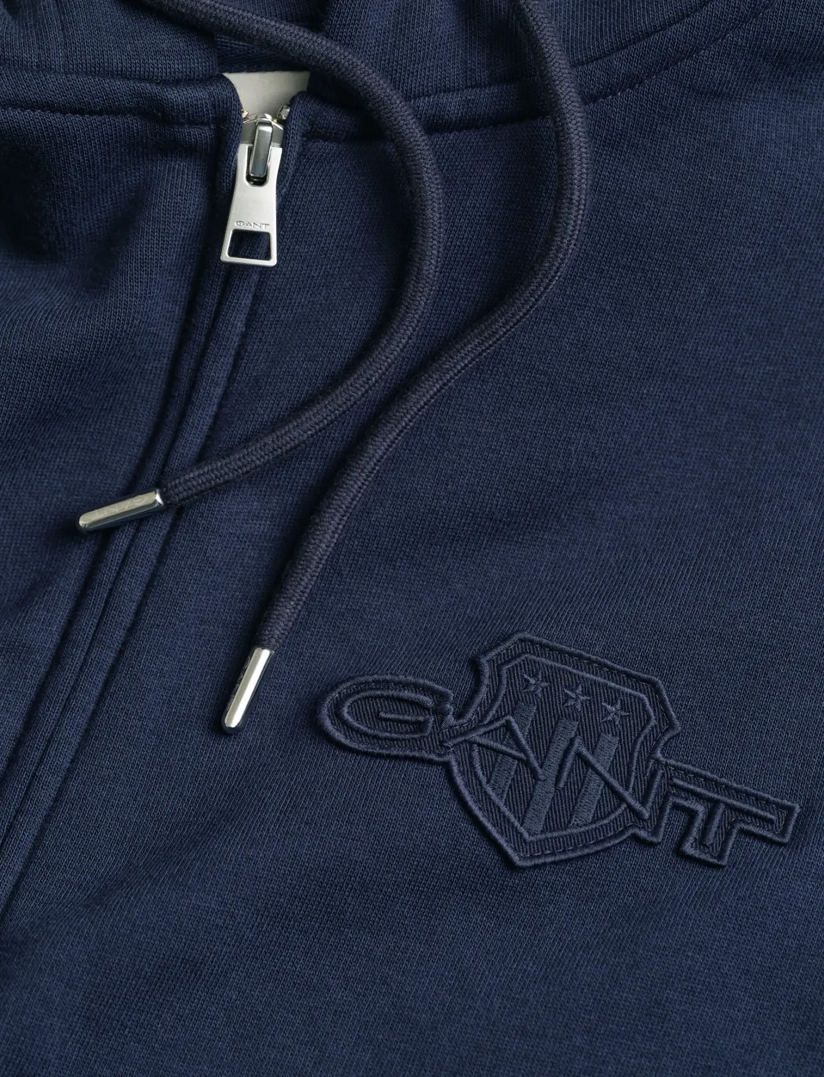 Gant - REG TONAL SHIELD FULL ZIP HOODIE - sweats à capuche - evening blue - 1