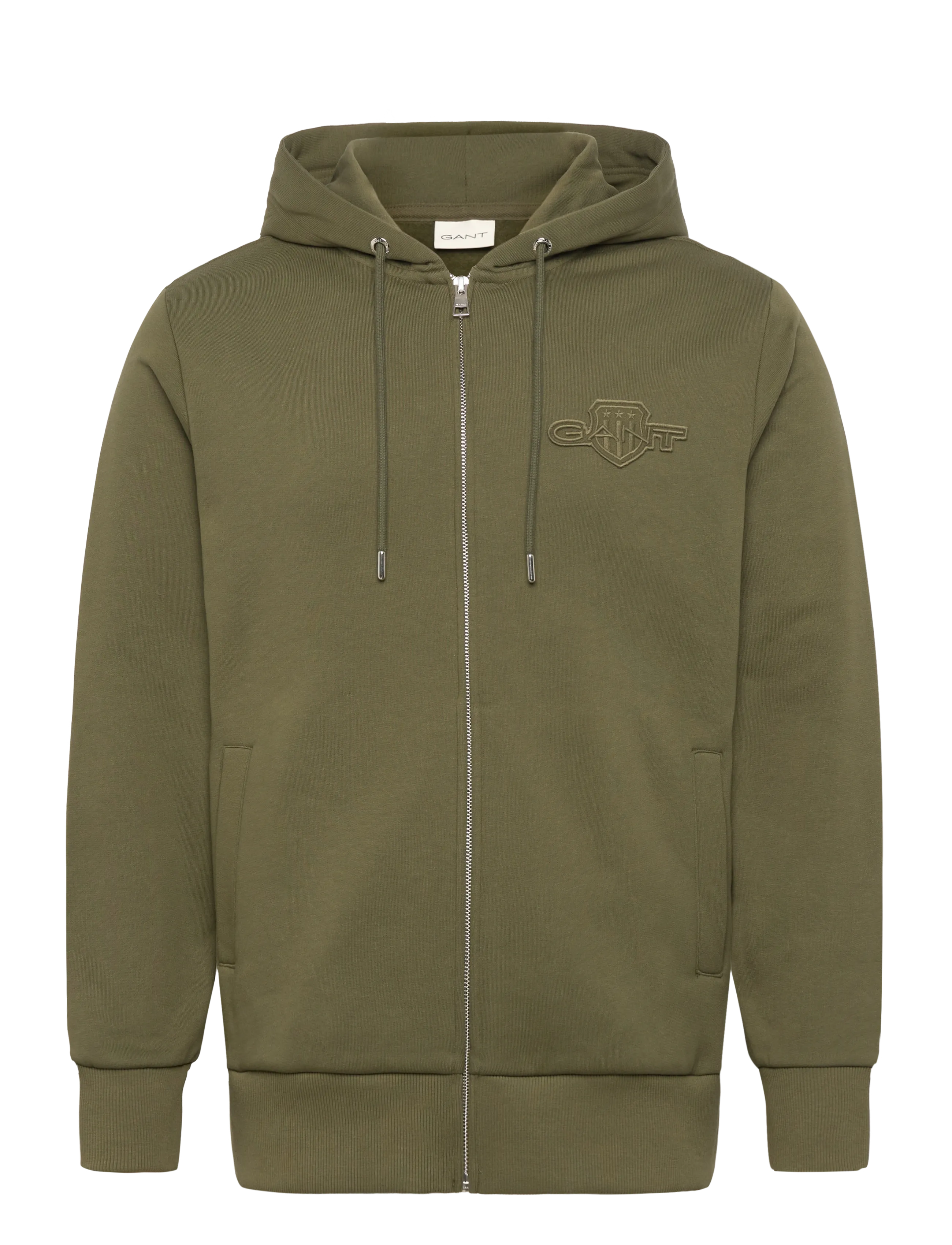 Gant REG TONAL SHIELD FULL ZIP HOODIE - Kapuzenpullover - MOSS GREEN / khaki/green