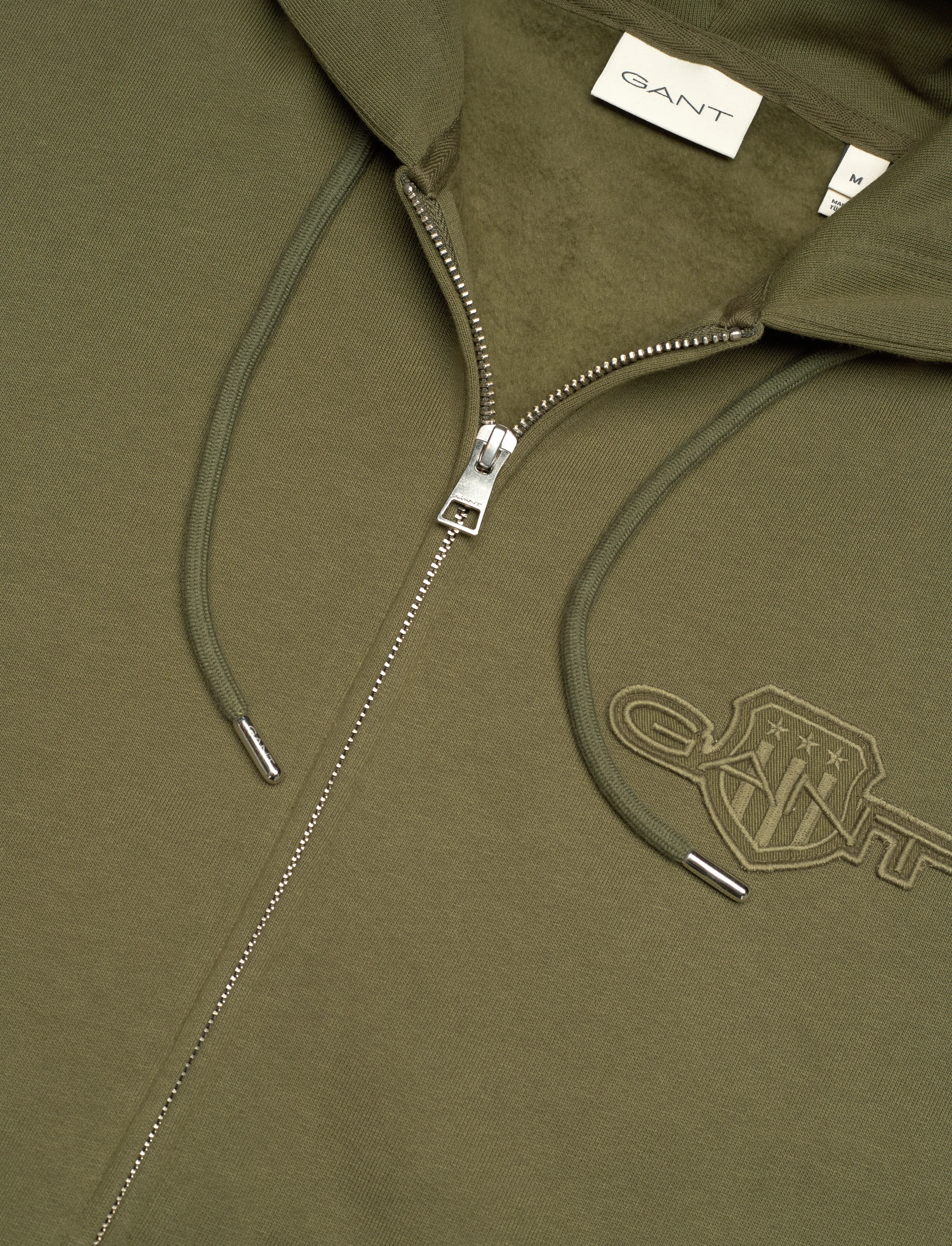 Gant - REG TONAL SHIELD FULL ZIP HOODIE - džemperiai su gobtuvu - moss green - 2