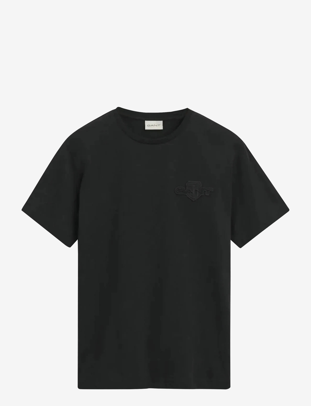 GANT - REG TONAL SHIELD SS T-SHIRT - kortärmade t-shirts - black - 0