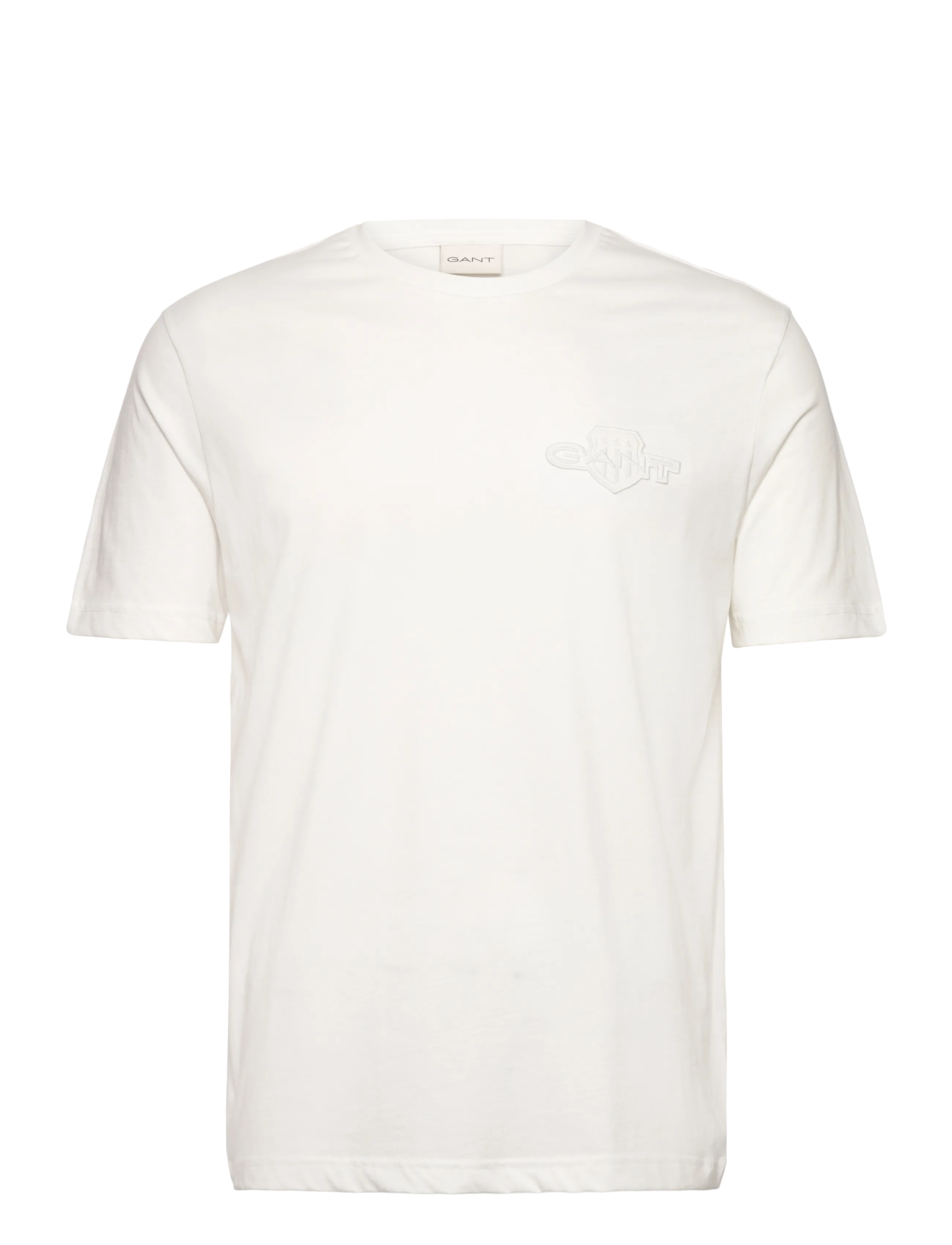 Gant REG TONAL SHIELD SS T-SHIRT - Gant - EGGSHELL / white