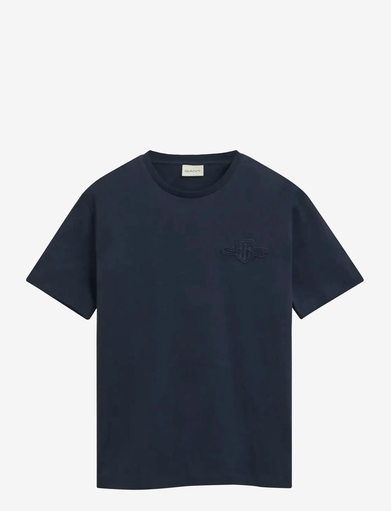 GANT - REG TONAL SHIELD SS T-SHIRT - kortärmade t-shirts - evening blue - 0