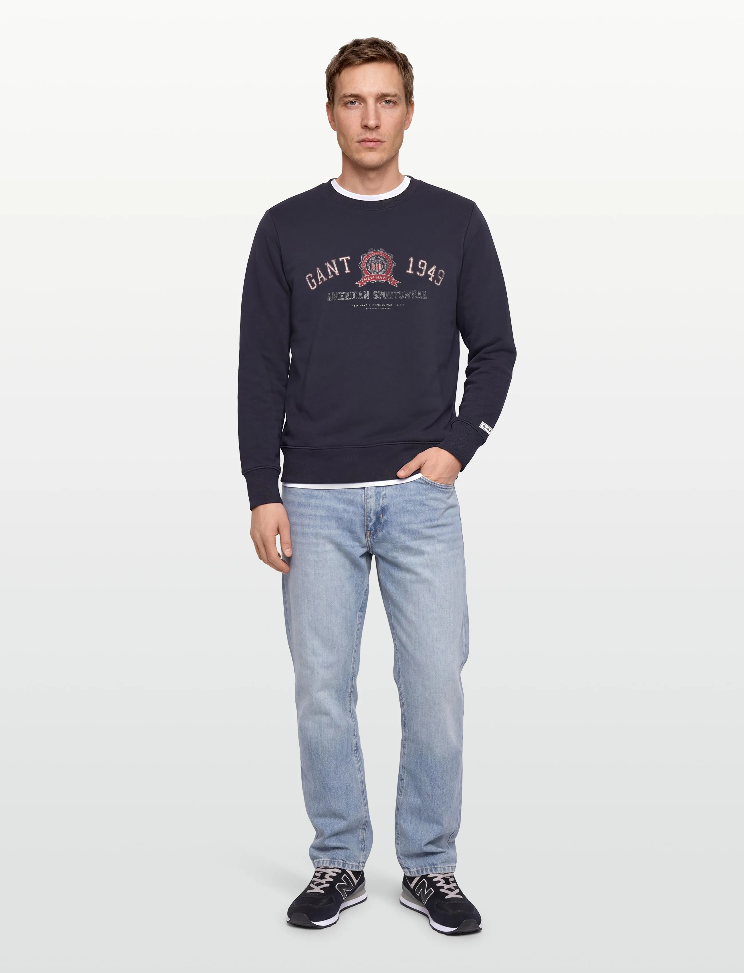 Gant Graphic Sweat C-Neck, XXL, Sweatshirts & Hoodies, Marineblau - Sweatshirts, Männerswear