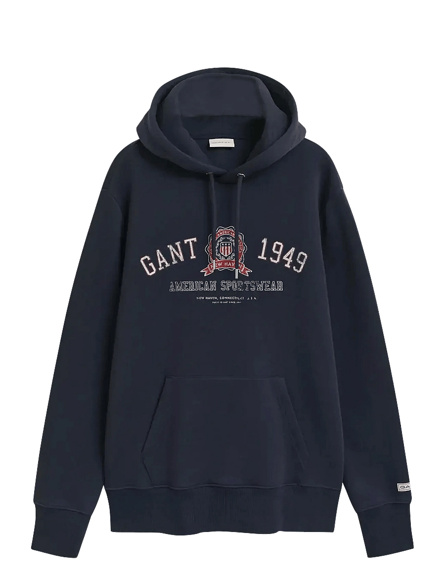 Gant - GRAPHIC HOODIE - hoodies - evening blue - 0