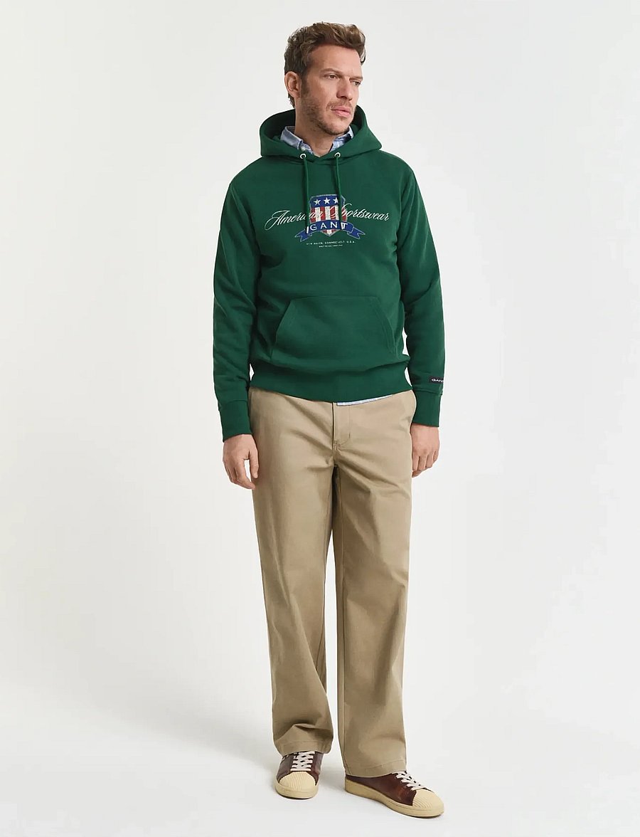 Gant - GRAPHIC HOODIE - hoodies - forest green - 3
