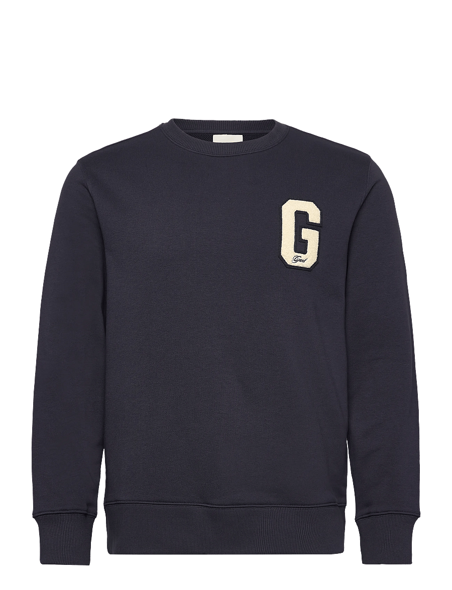 Gant - G BADGE SWEAT C-NECK - shoppa efter tillfälle - evening blue - 0