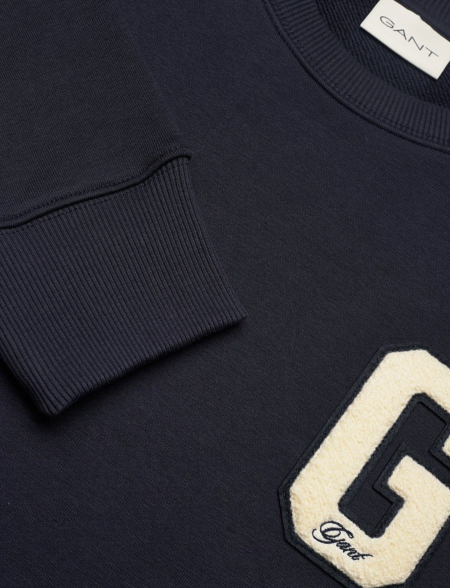 Gant - G BADGE SWEAT C-NECK - shoppa efter tillfälle - evening blue - 2