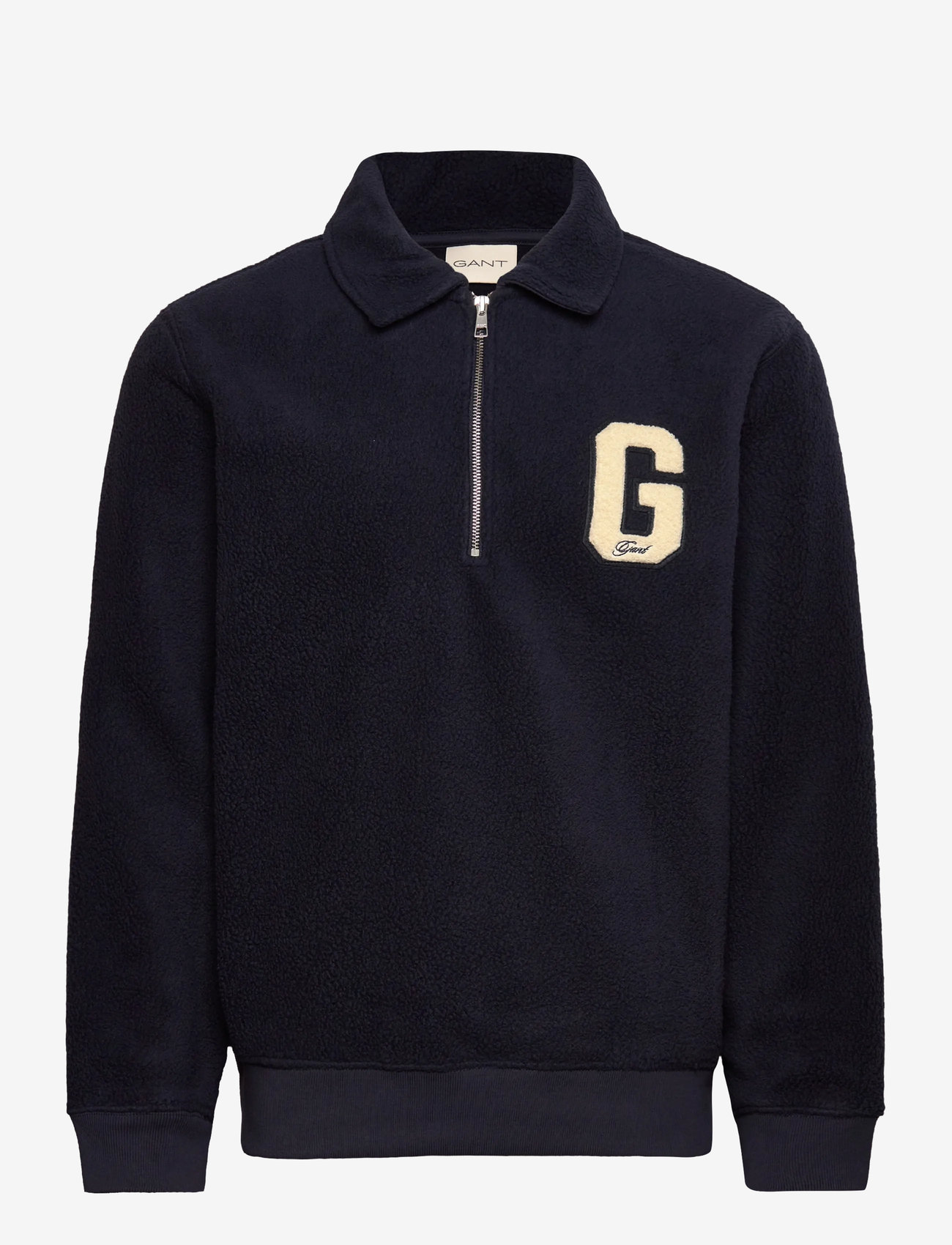 GANT - G BADGE FLEECE - kardigany z zamkiem do połowy - evening blue - 0