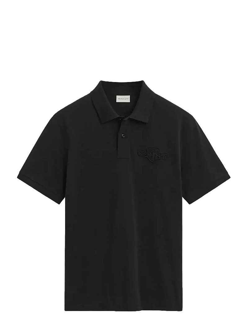 GANT - REG TONAL SHIELD SS POLO - kurzärmelig - black - 0