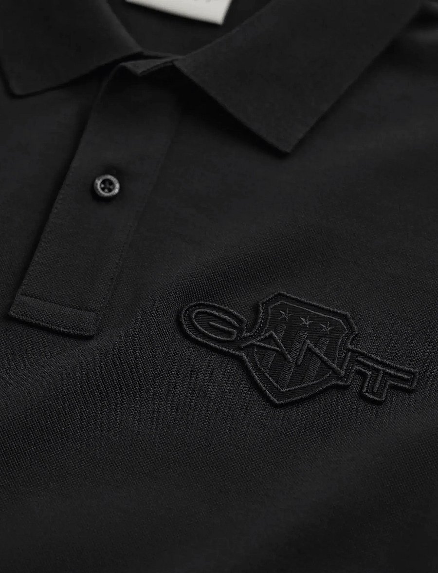 Gant - REG TONAL SHIELD SS POLO - kurzärmelig - black - 1